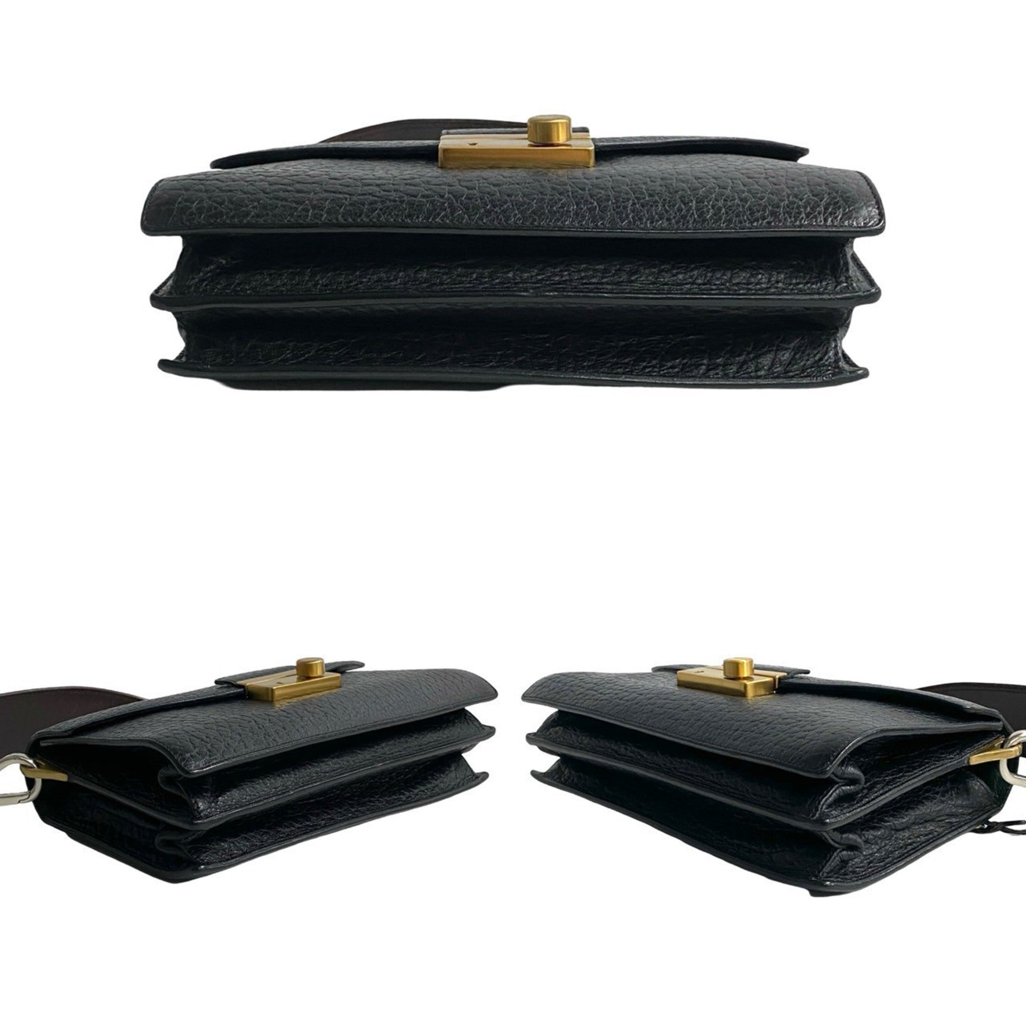 Prada Black Brown Tweed Leather Handbag Shoulder Bag