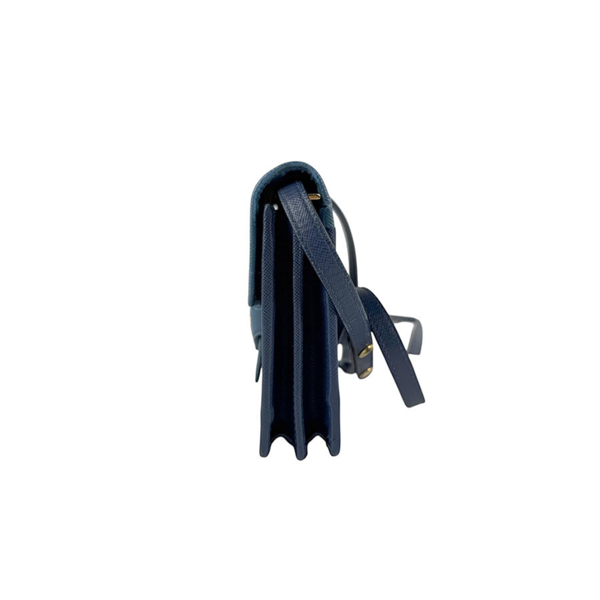 Prada Blue Navy Leather Shoulder Bag