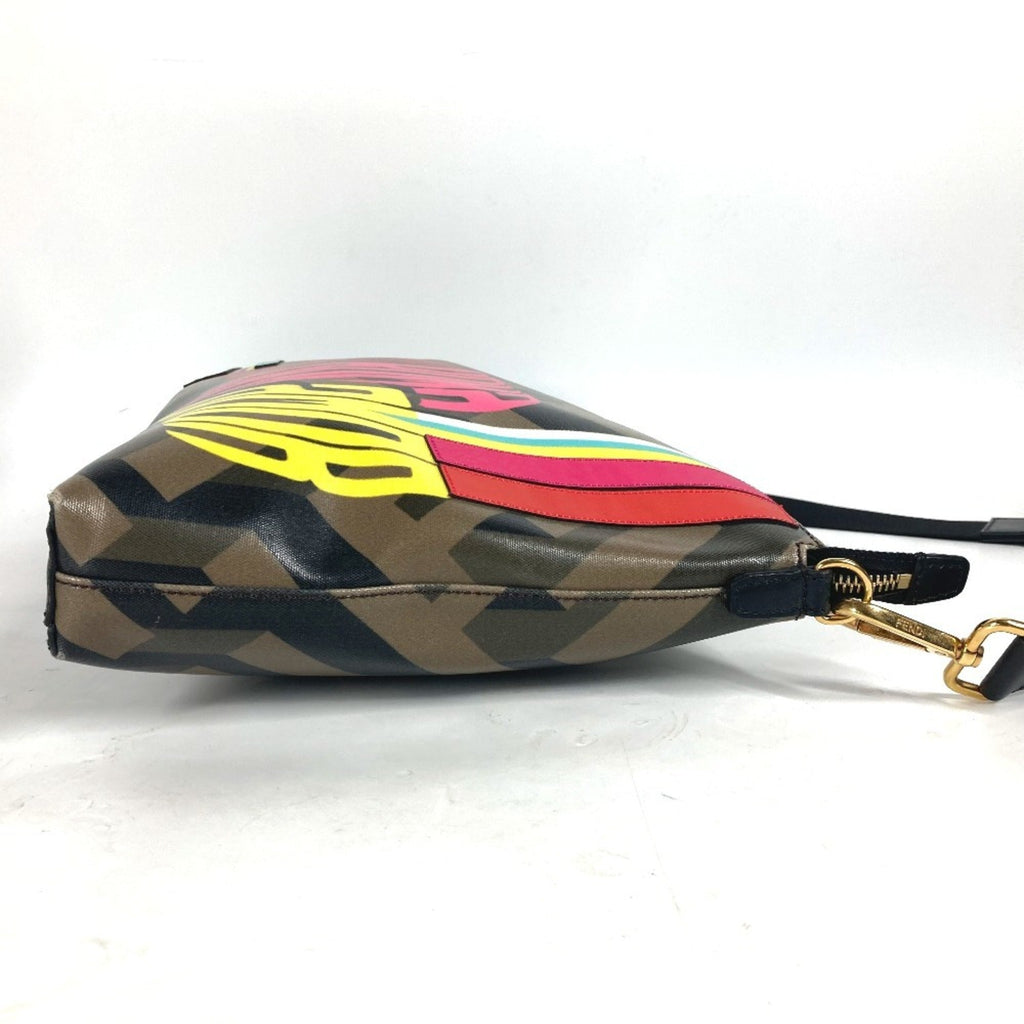 Fendi Brown Multi-Color Pvc Shoulder Bag