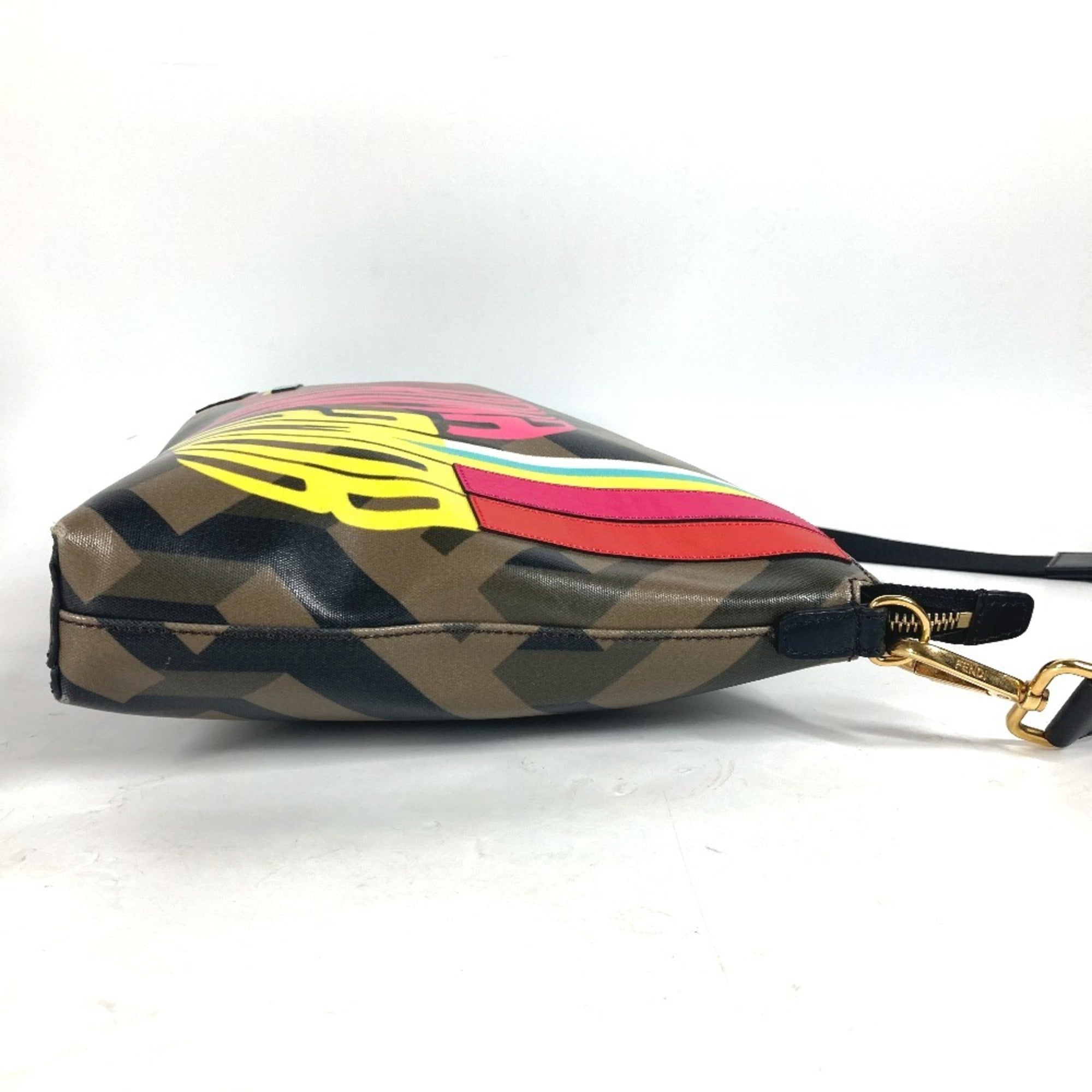 Fendi Brown Multi-Color Pvc Shoulder Bag