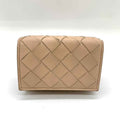 Bottega Veneta Beige Bordeaux Leather Wallet (Tri-Fold)