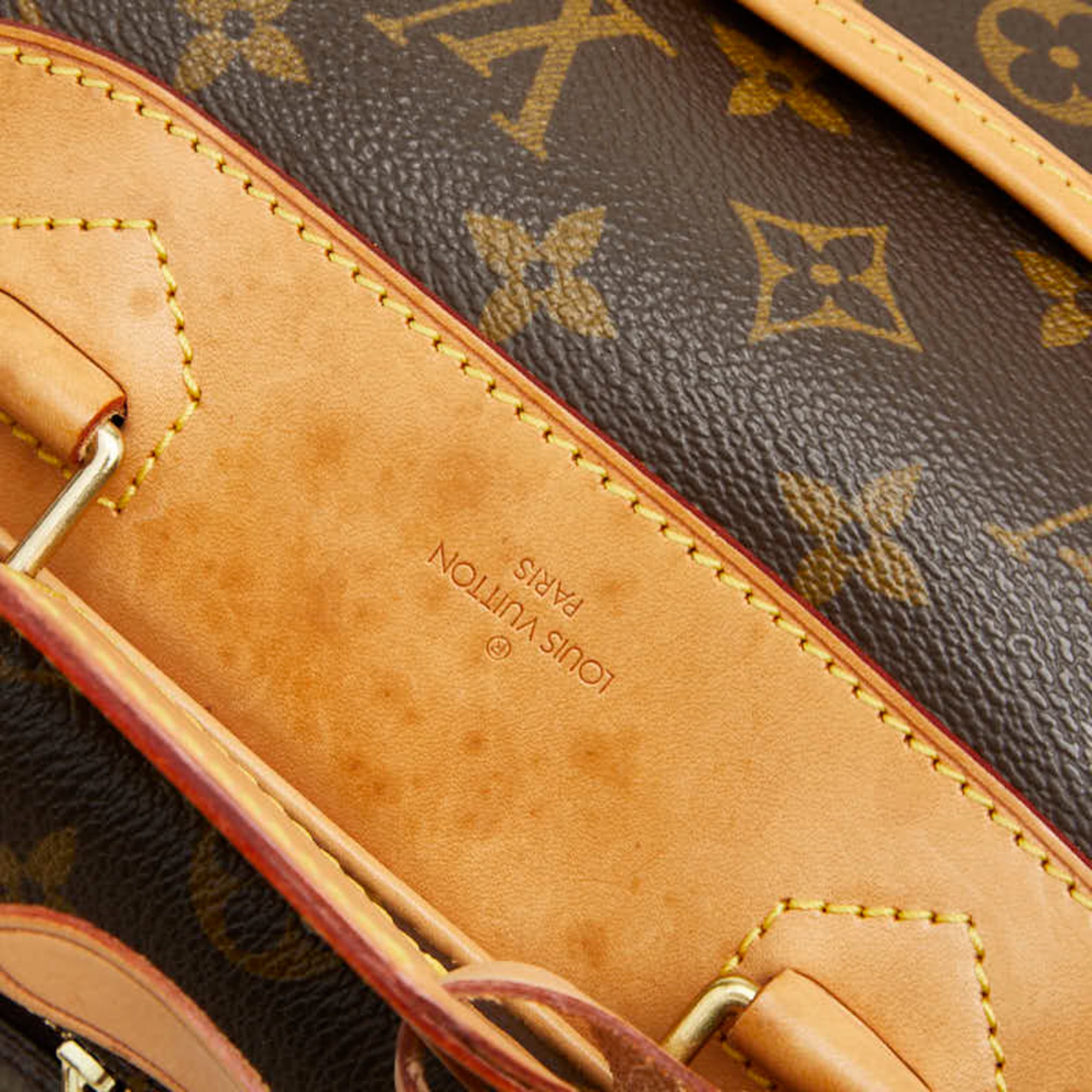 Louis Vuitton Brown Pvc Leather Handbag