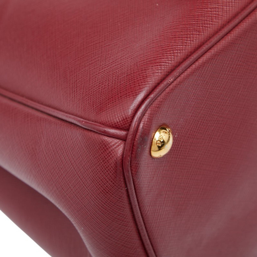 Prada Bordeaux Red Color Wine Leather Handbag Shoulder Bag