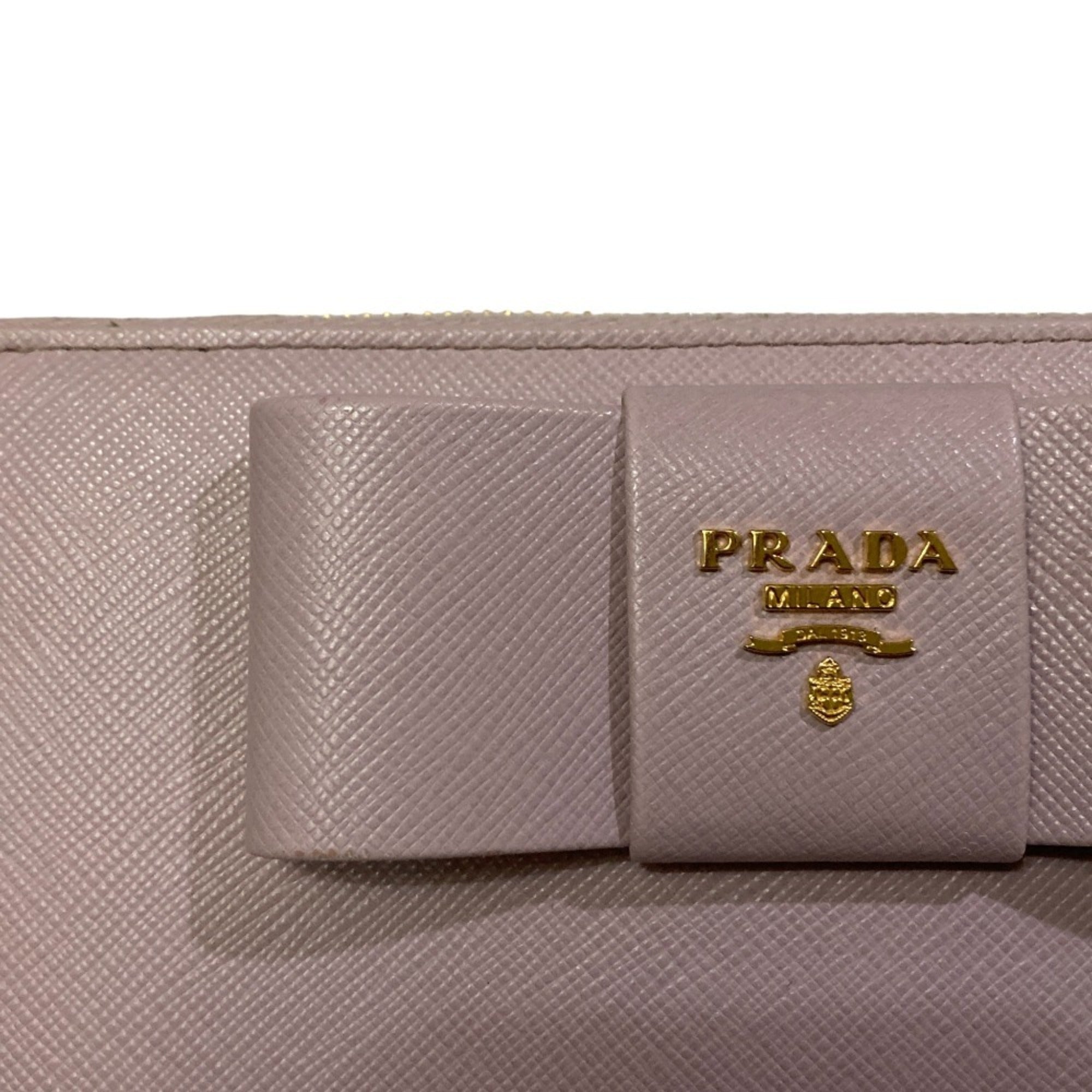 Prada Pink Saffiano Long Wallet (Bi-Fold)