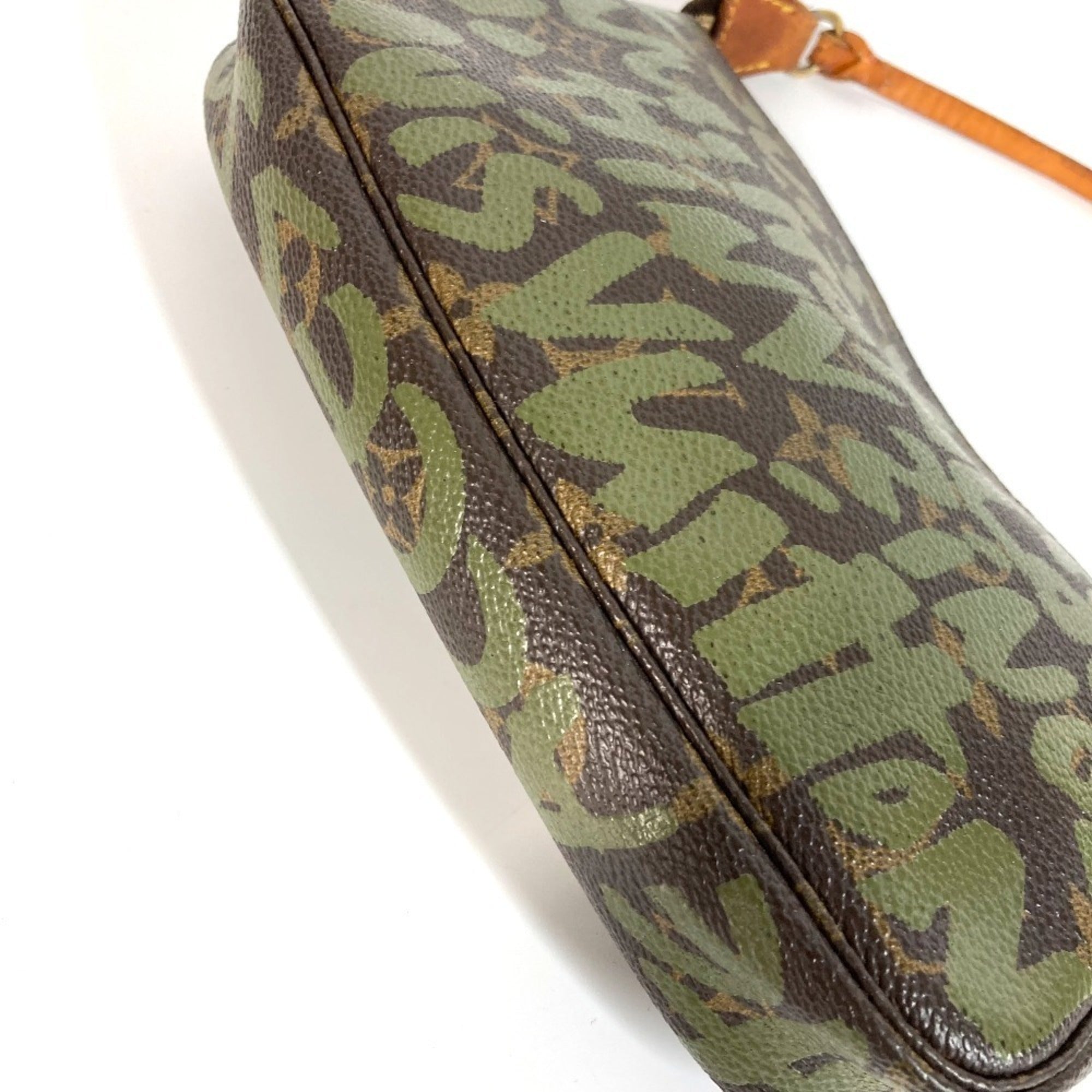 Louis Vuitton Khaki Monogram Graffiti Handbag Pochette Shoulder Bag