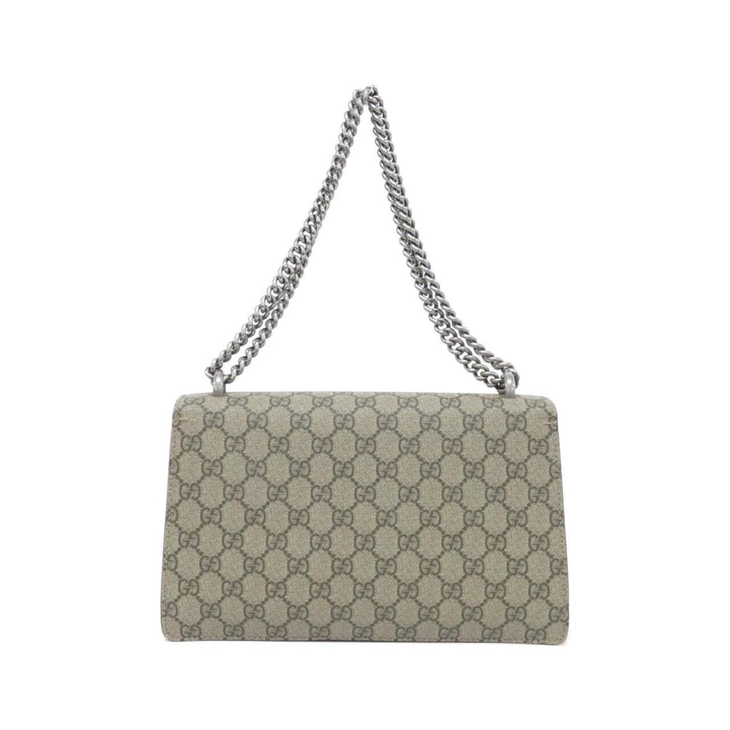 Gucci Beige Red Color Gg Supreme Canvas Suede Shoulder Bag (Pre-Owned)