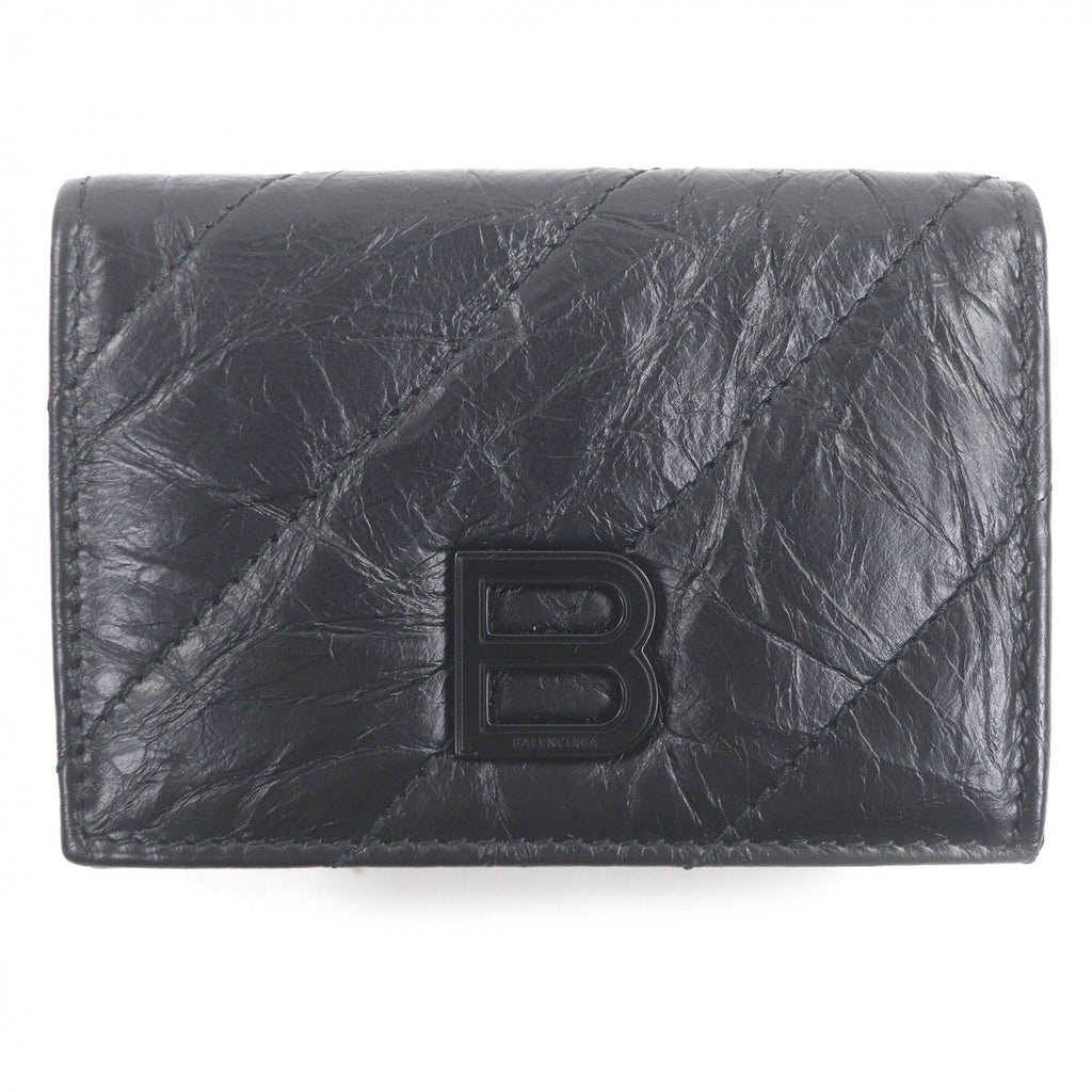 Balenciaga Black Leather Wallet (Tri-Fold)