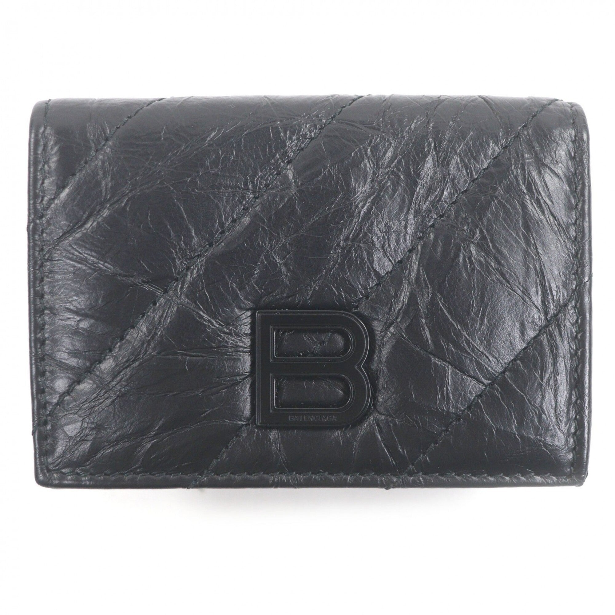 Balenciaga Black Leather Wallet (Tri-Fold)