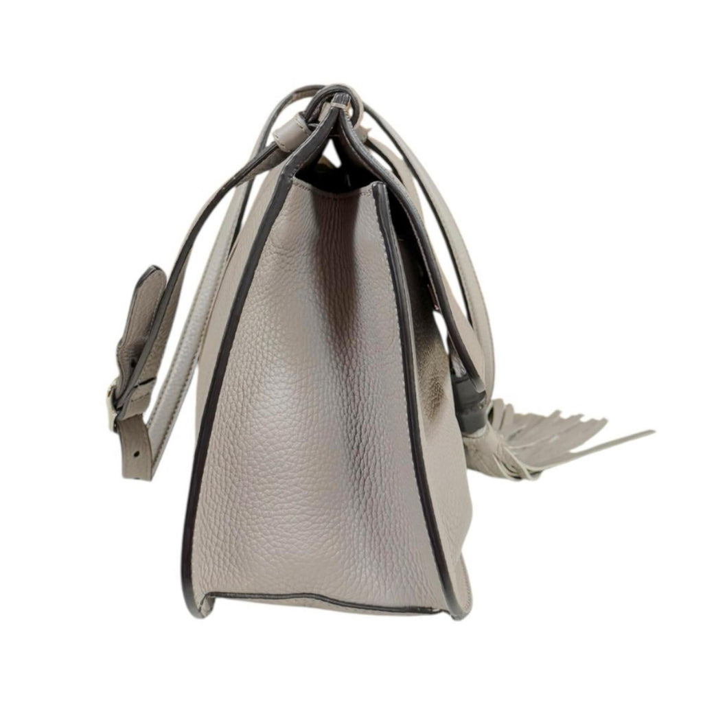 Gucci Gray Leather Shoulder Bag (Pre-Owned)