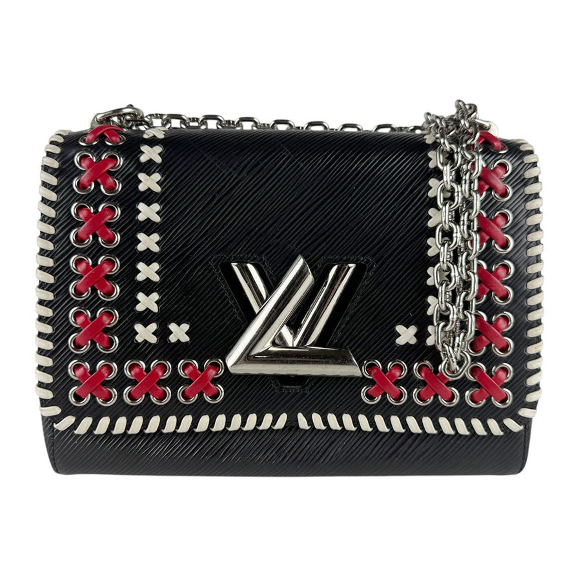 Louis Vuitton Black Off-White Red Color Epi Leather Shoulder Bag
