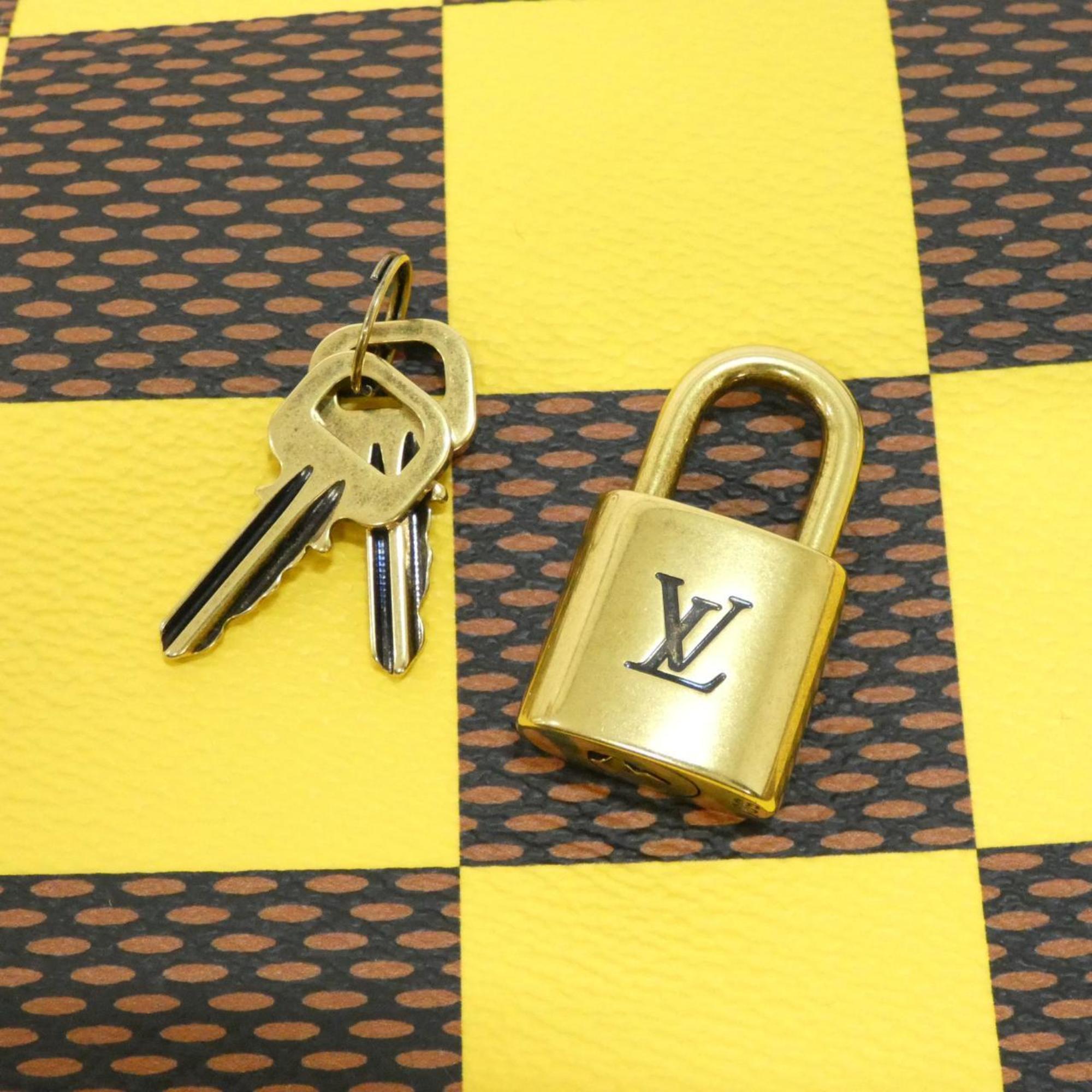 Louis Vuitton Ebene Yellow Coated Canvas Boston Bag
