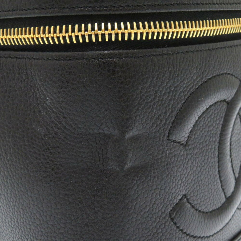 Chanel Black Grained Calfskin Handbag Vanity Bag