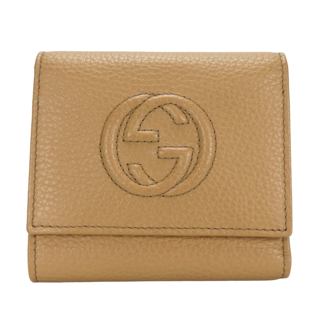 Gucci Beige Leather Wallet (Tri-Fold) (Pre-Owned)