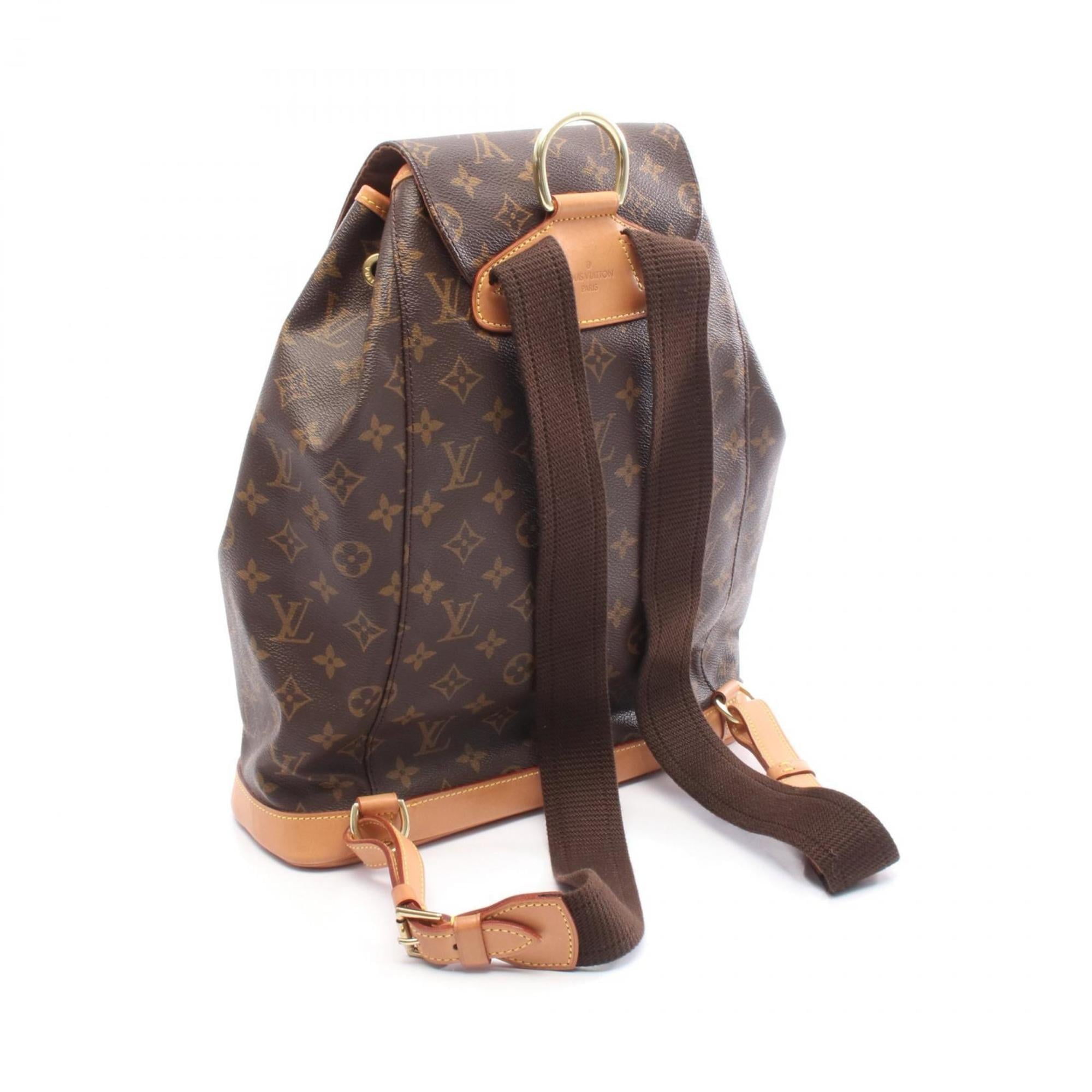 Louis Vuitton Brown Monogram Coated Canvas Leather Backpack