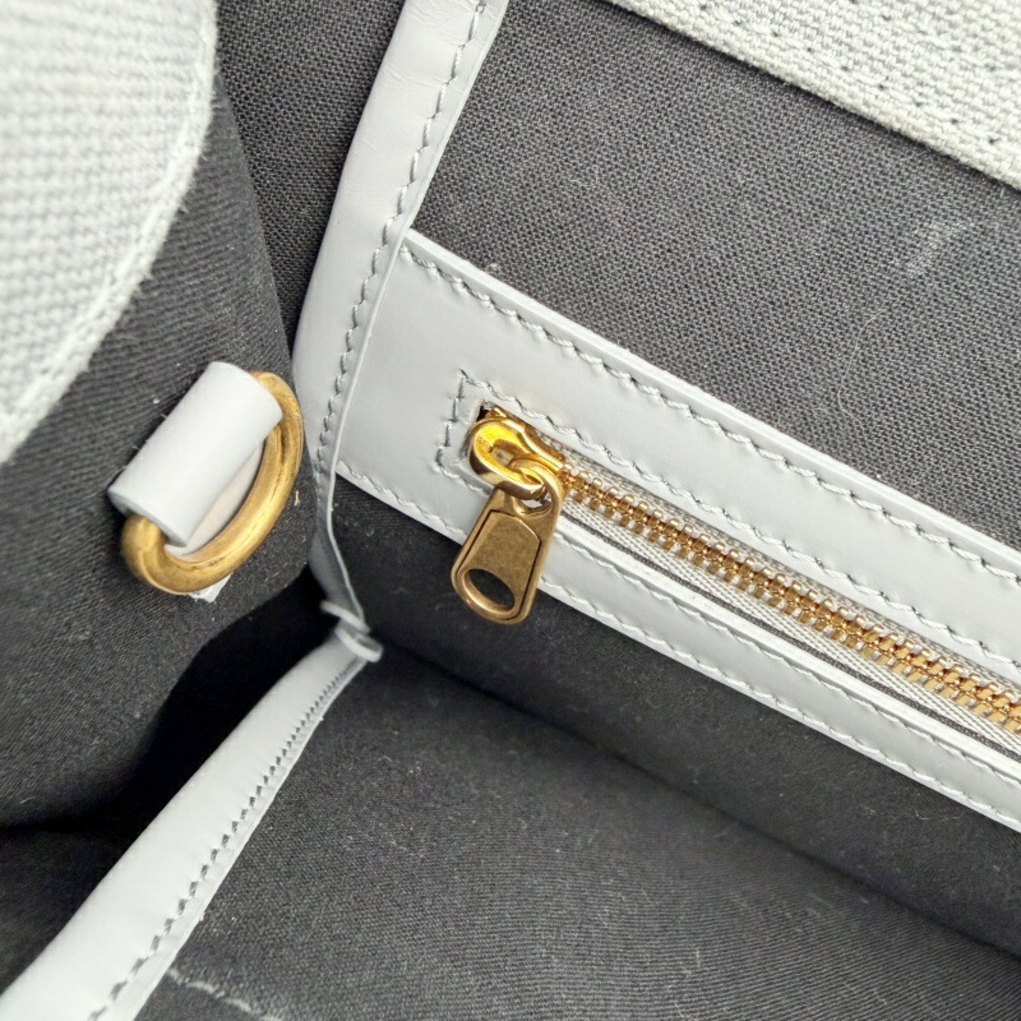 Balenciaga Gray Canvas Leather Tote
