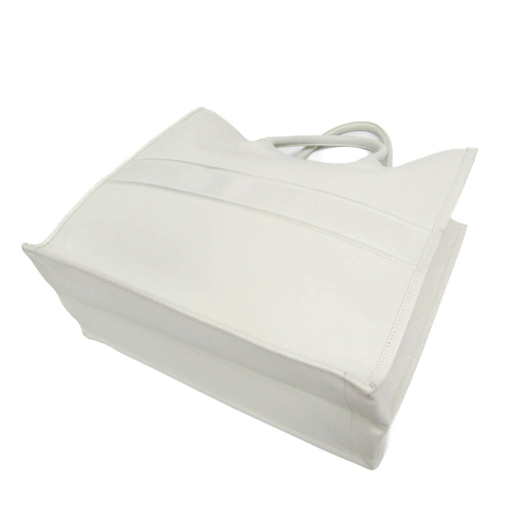 Christian Dior Black White Leather Tote Bag (Pre-Owned)