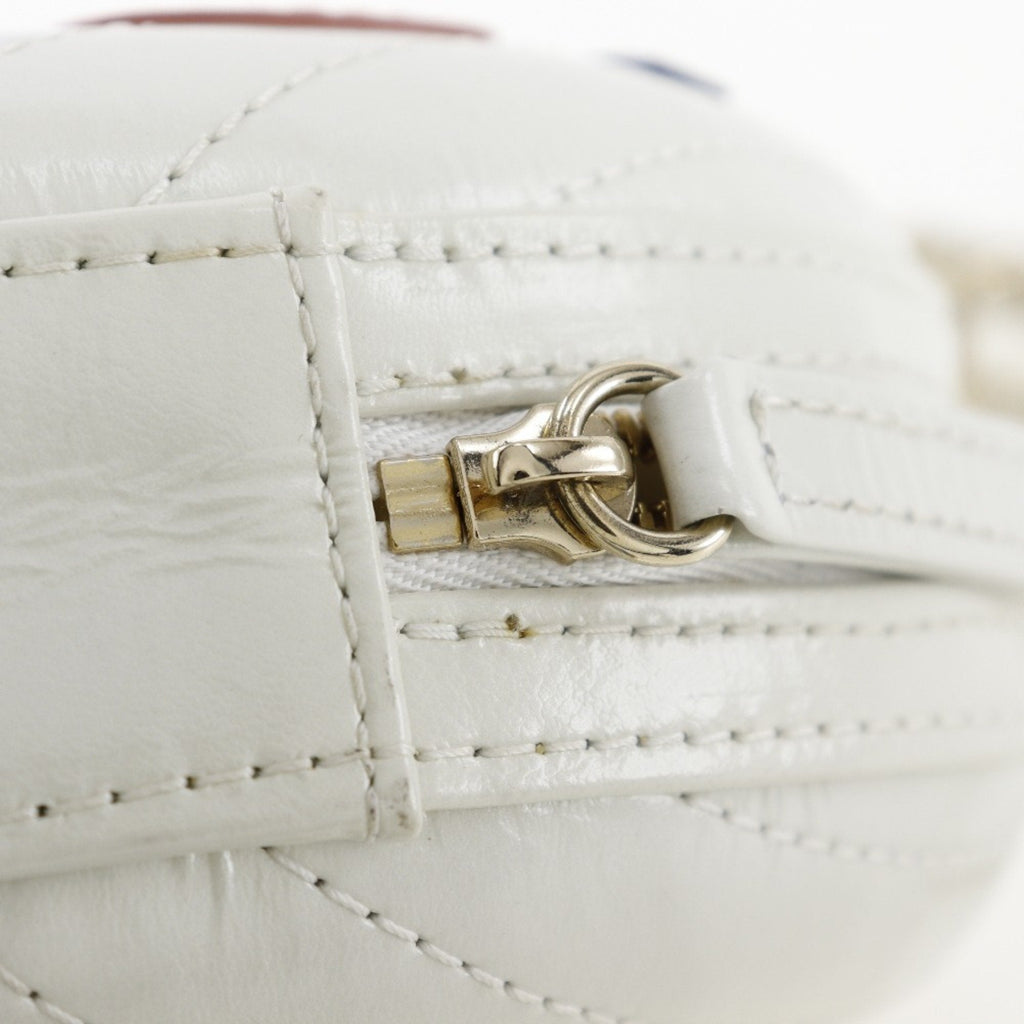 Chanel White Leather Shoulder Bag