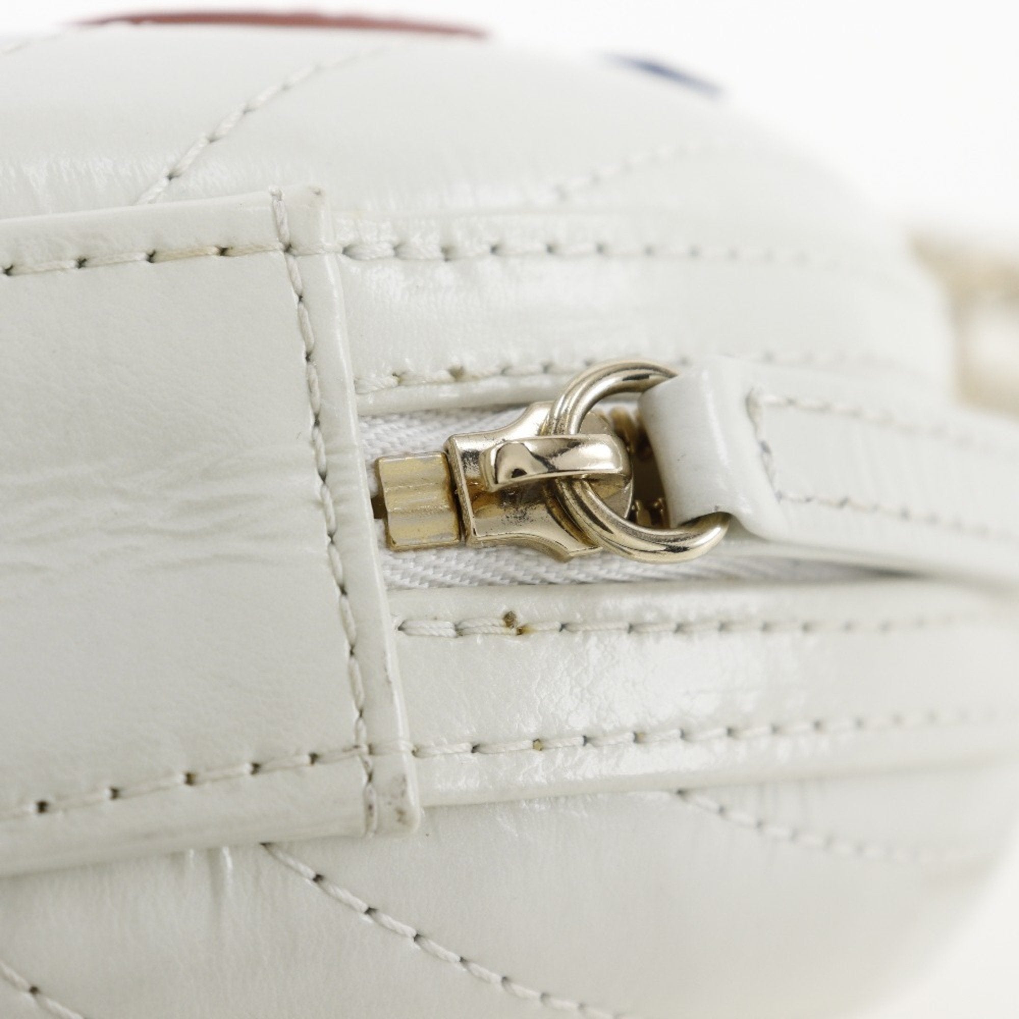 Chanel White Leather Shoulder Bag