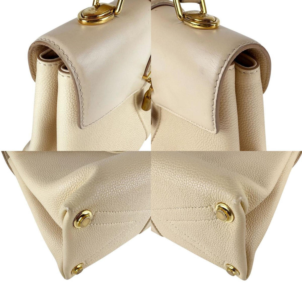 Louis Vuitton Light Beige Leather Handbag Shoulder Bag