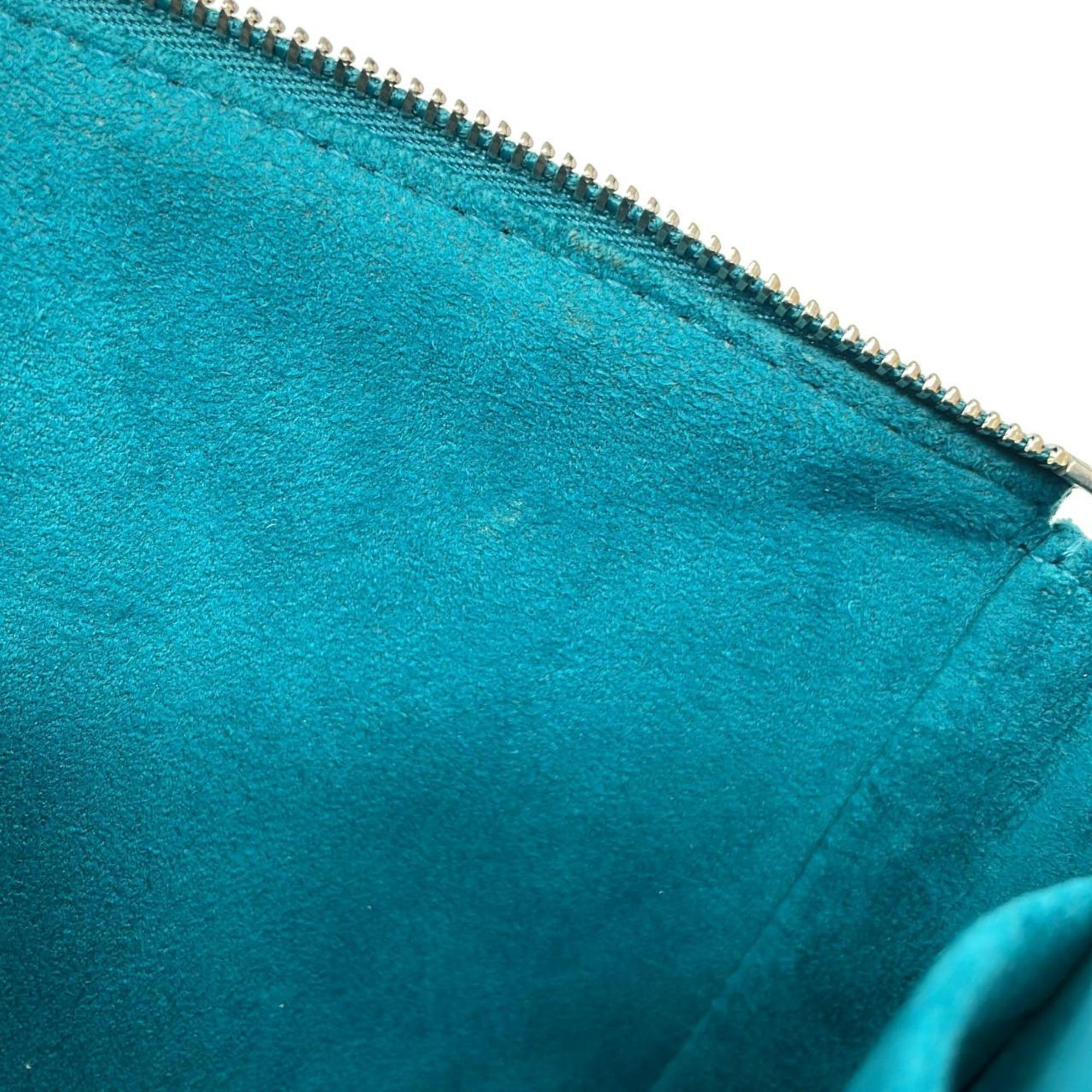 Louis Vuitton Cyan Leather Pochette Pouch