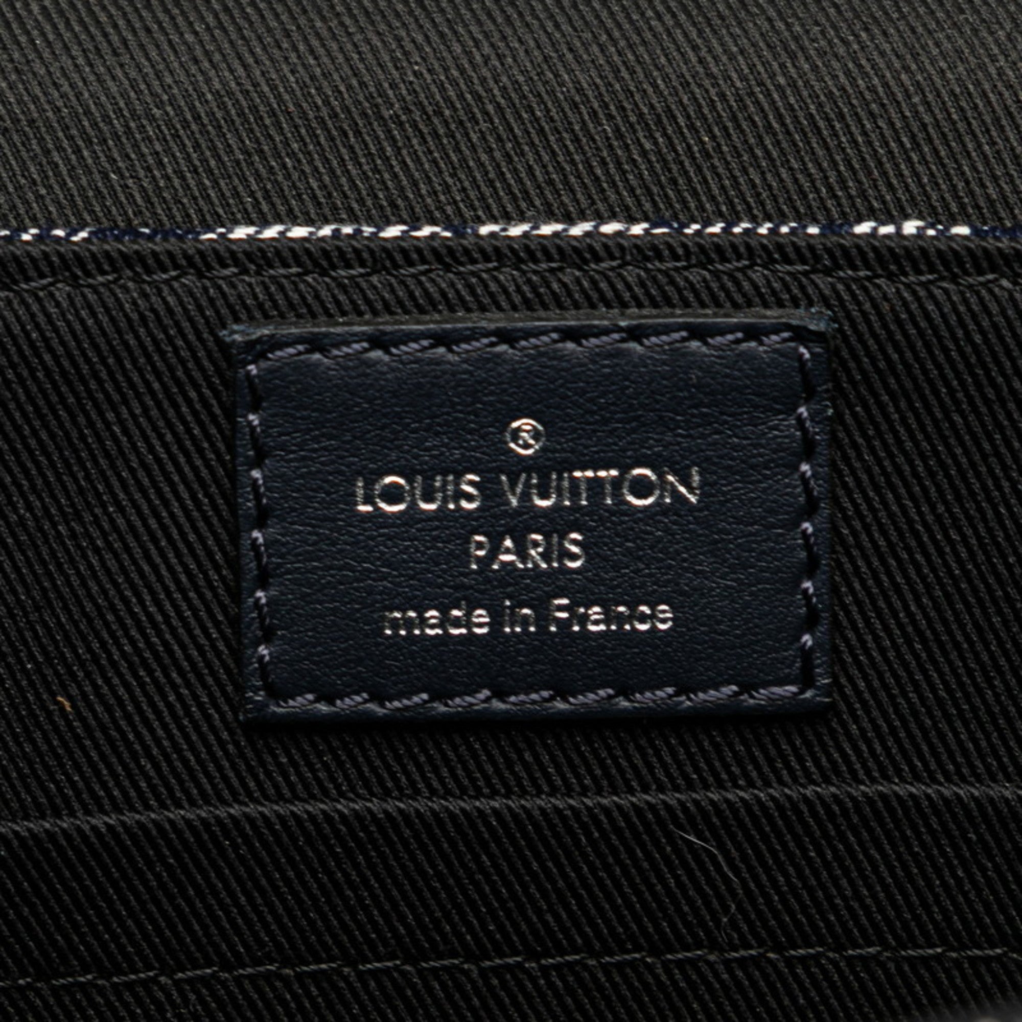 Louis Vuitton Navy Denim Leather Messenger Bag