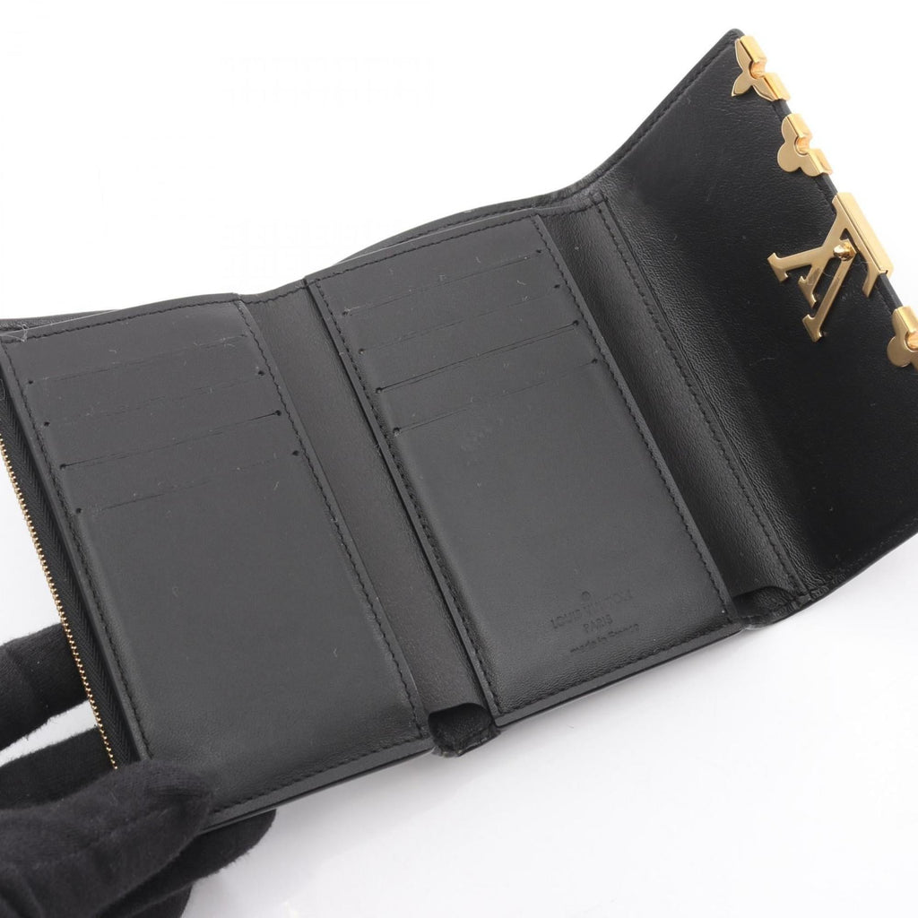Louis Vuitton Black Leather Wallet (Tri-Fold)