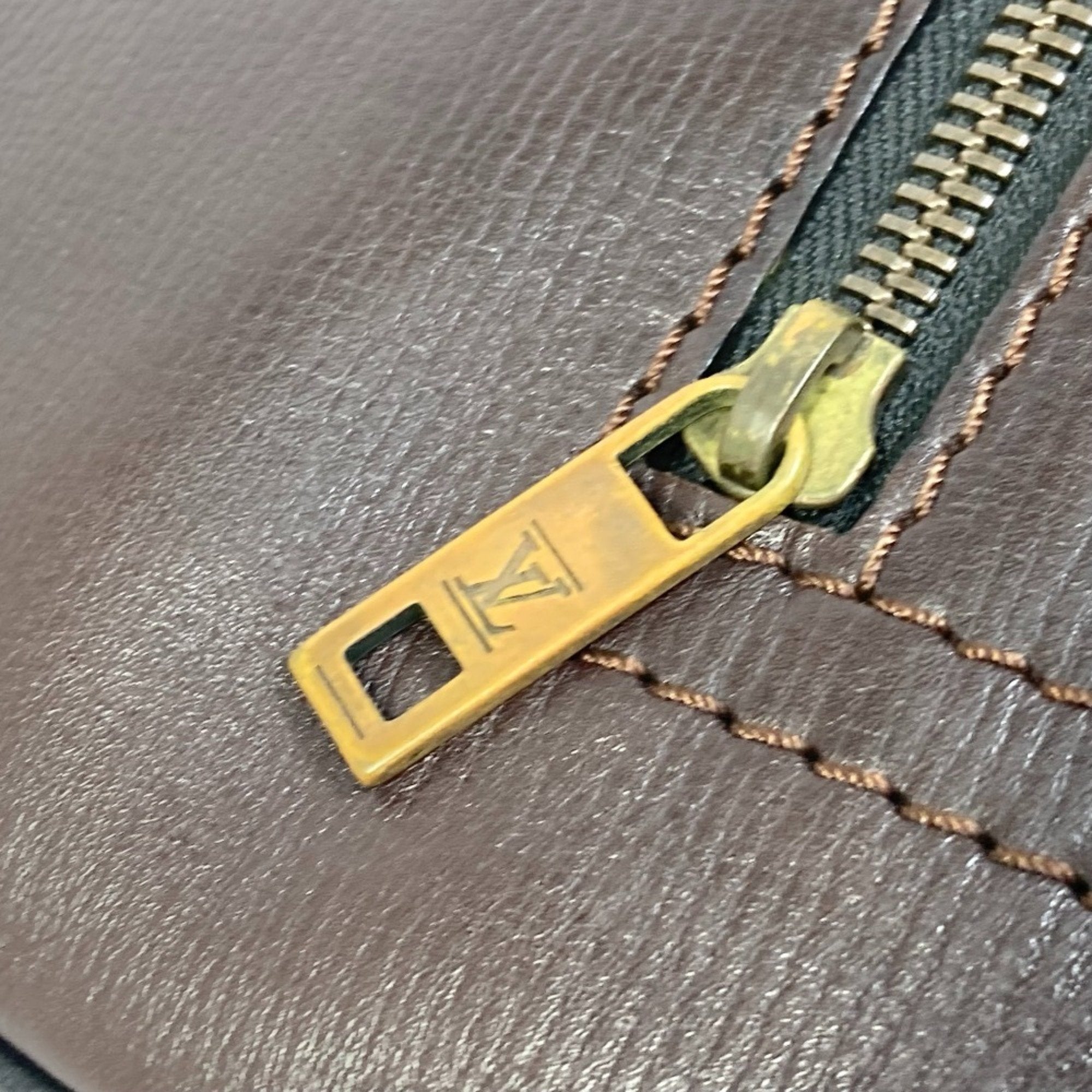 Louis Vuitton Brown Coffee Utah Leather Pochette Shoulder Bag