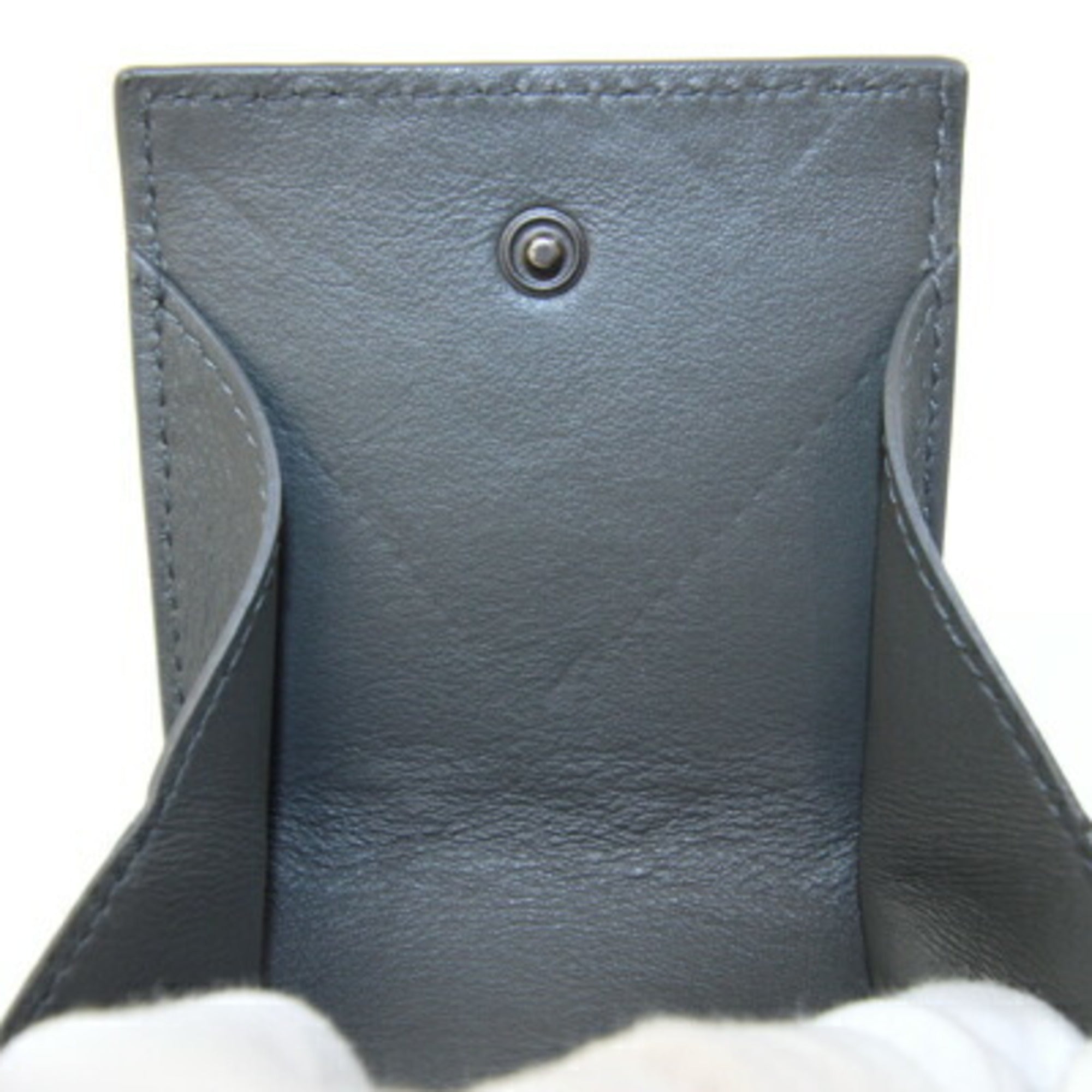 Bottega Veneta Dark Gray Intrecciato Coin Purse/Coin Case