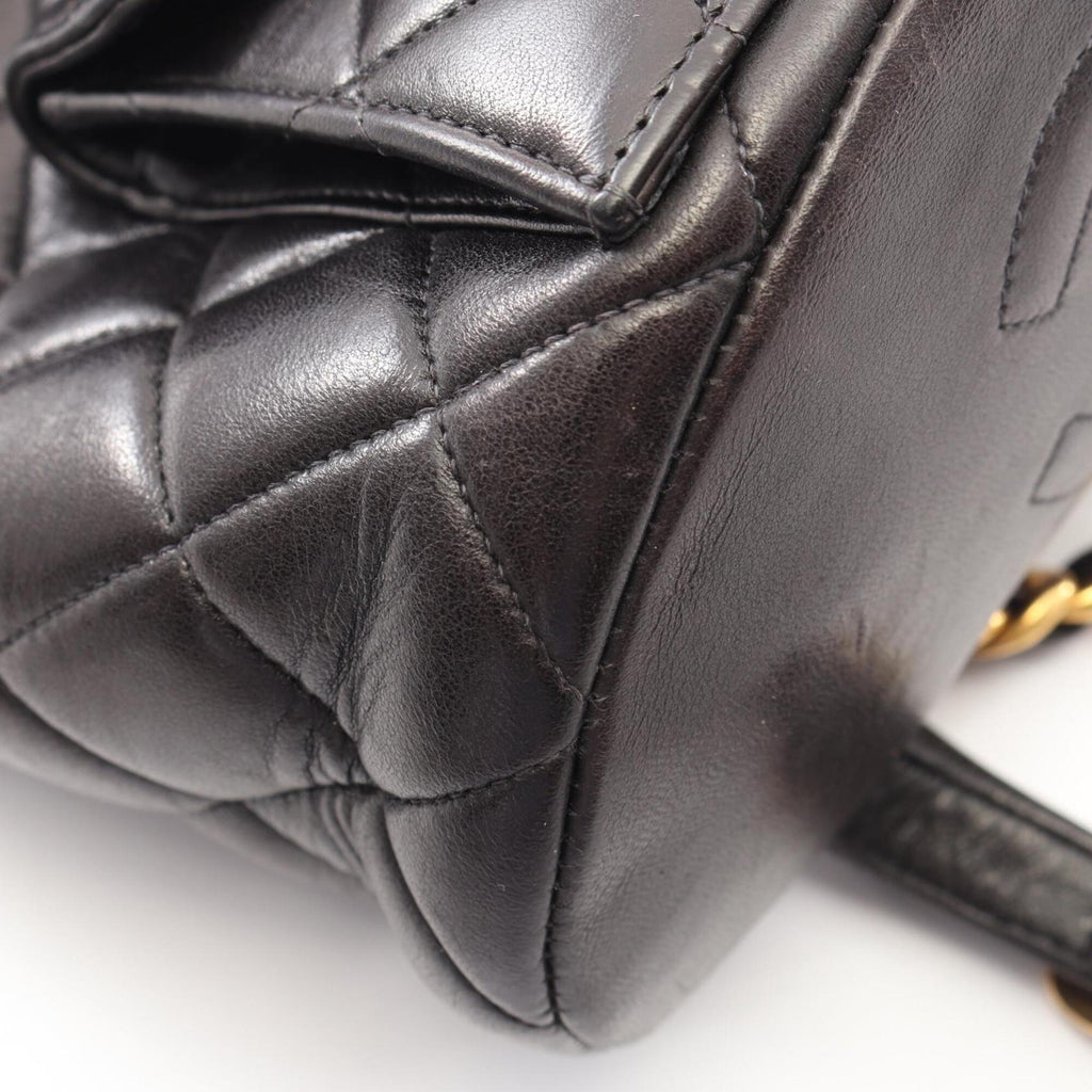 Chanel Black Leather Backpack Handbag