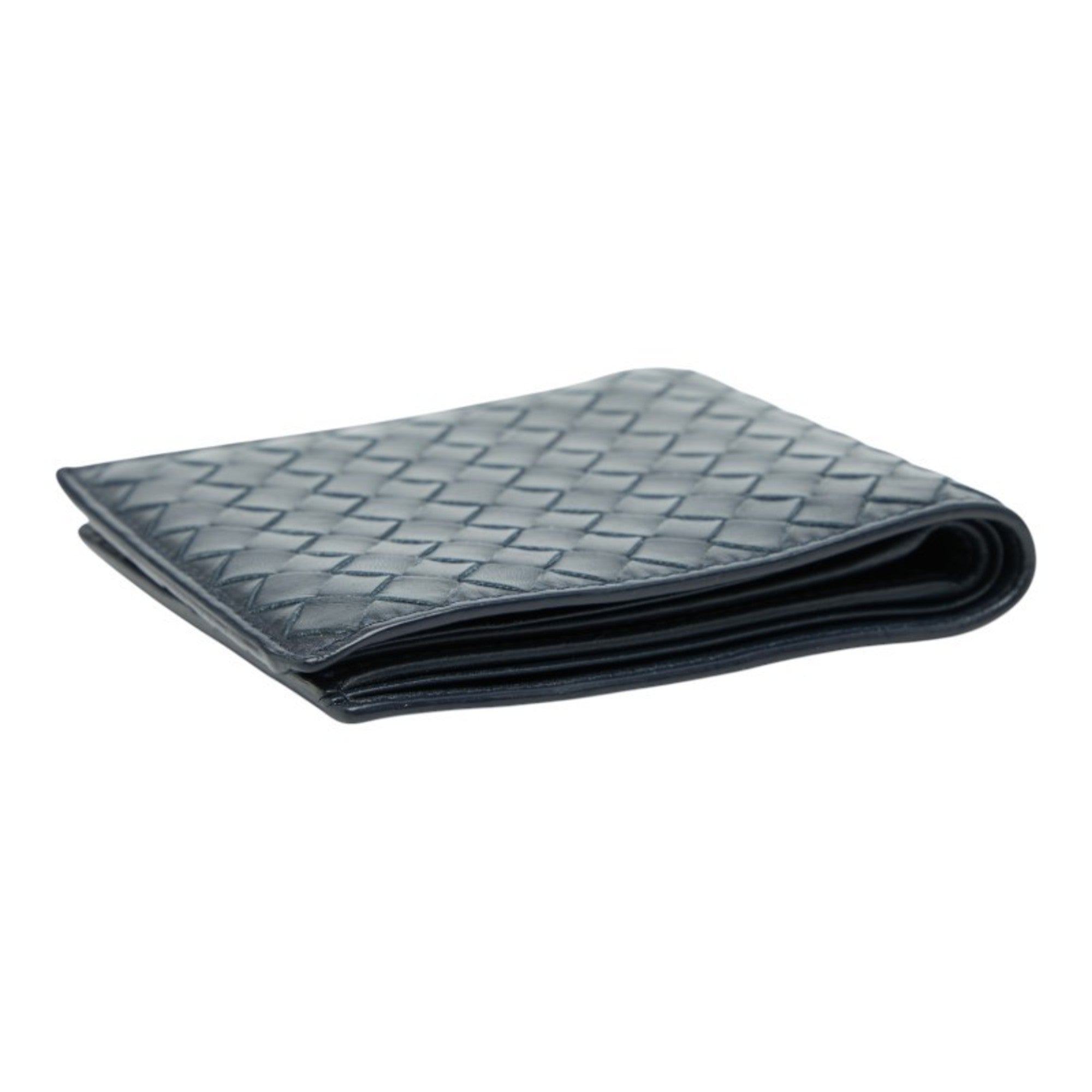 Bottega Veneta Navy Leather Bill Wallet (Bi-Fold)
