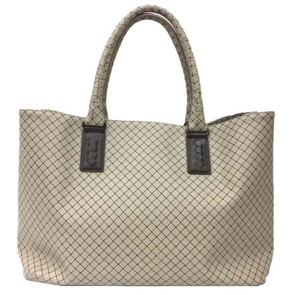 Bottega Veneta Brown Light Gray Pvc Leather Tote Bag