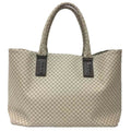 Bottega Veneta Brown Light Gray Pvc Leather Tote Bag