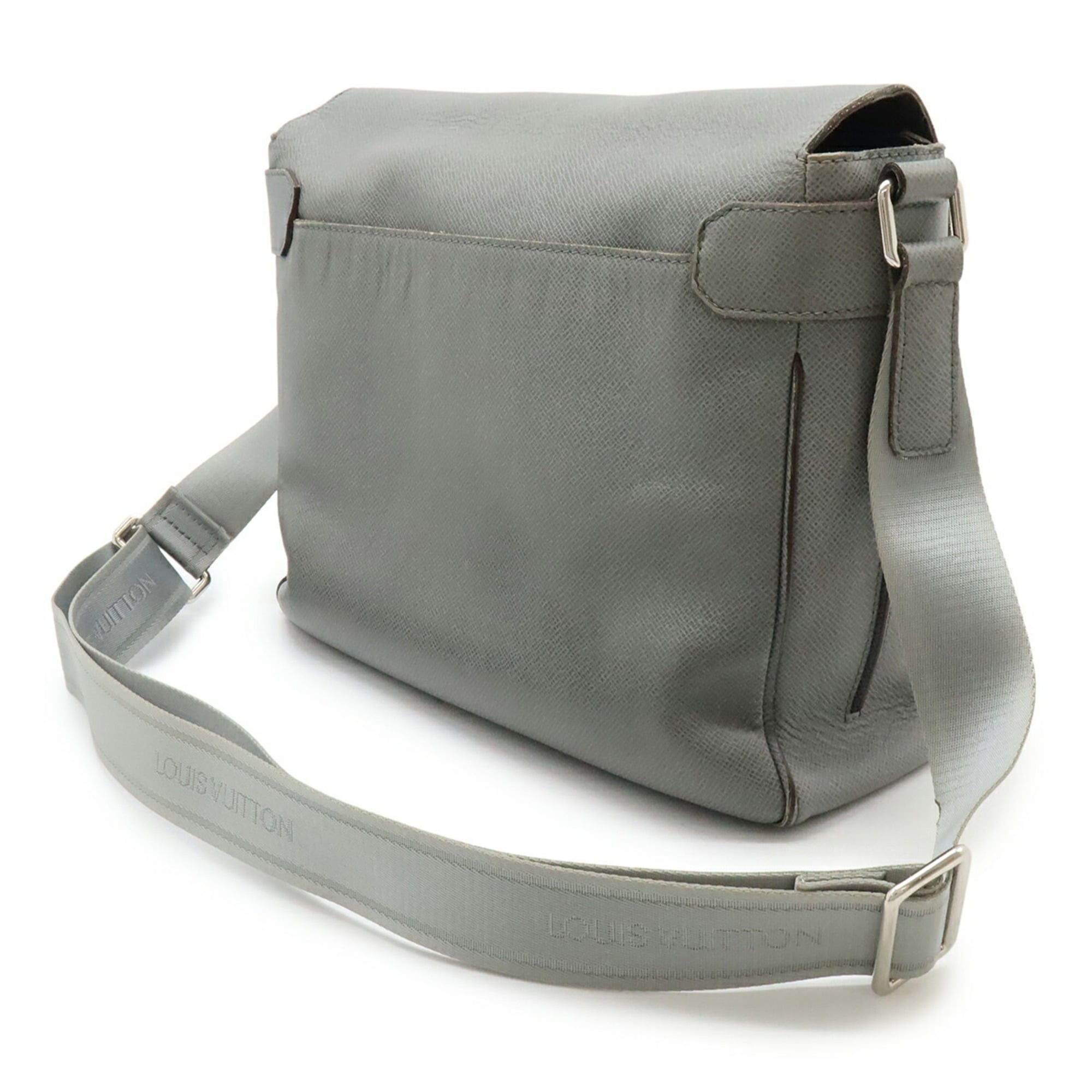 Louis Vuitton Gray Leather Handbag Shoulder Bag