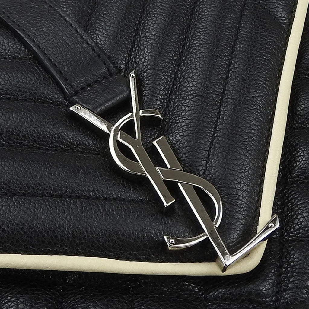 Saint Laurent Black Ivory Leather Shoulder Bag (Pre-Owned)