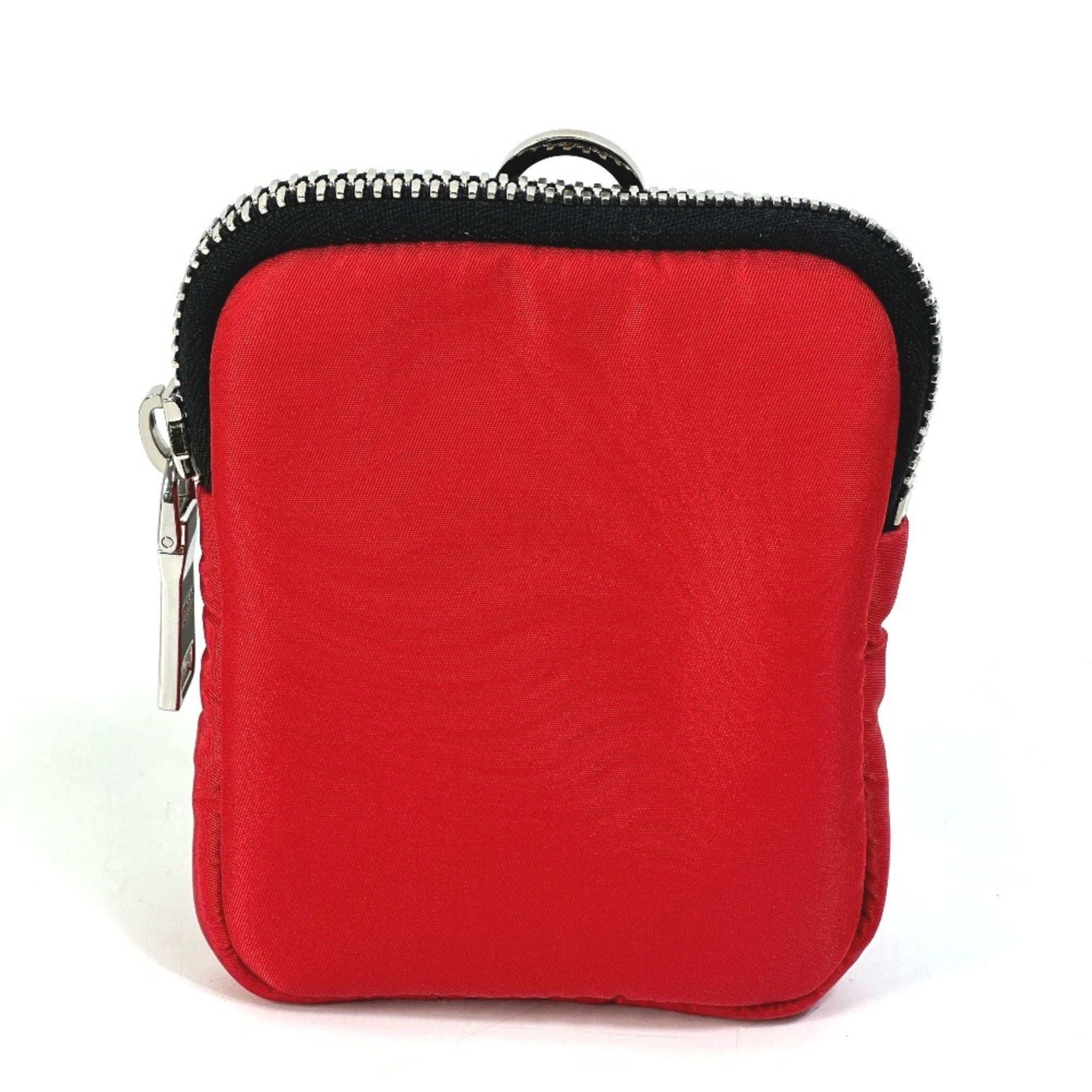 Prada Black Red Color Nylon Pouch