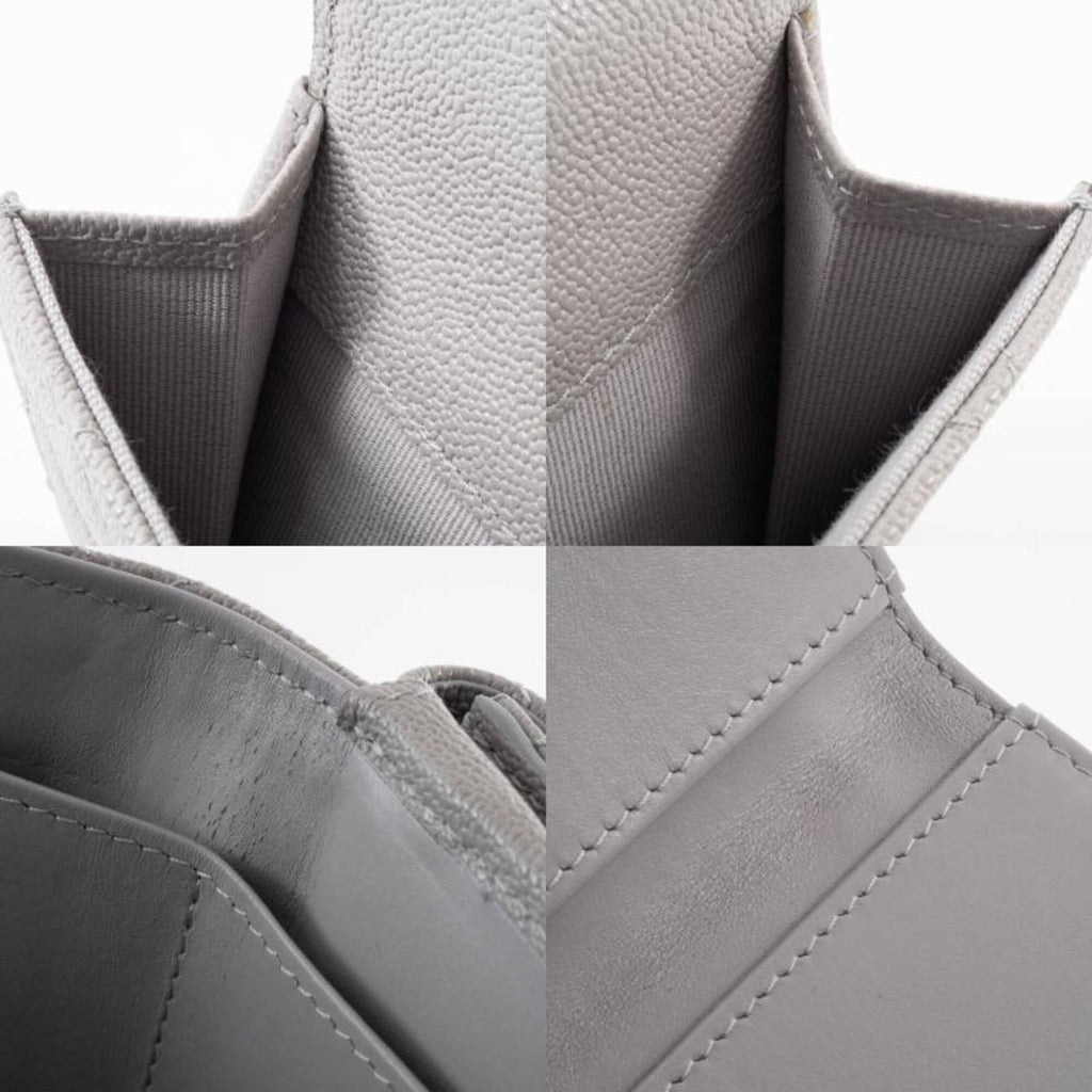 Chanel Grayish Leather Wallet (Tri-Fold)