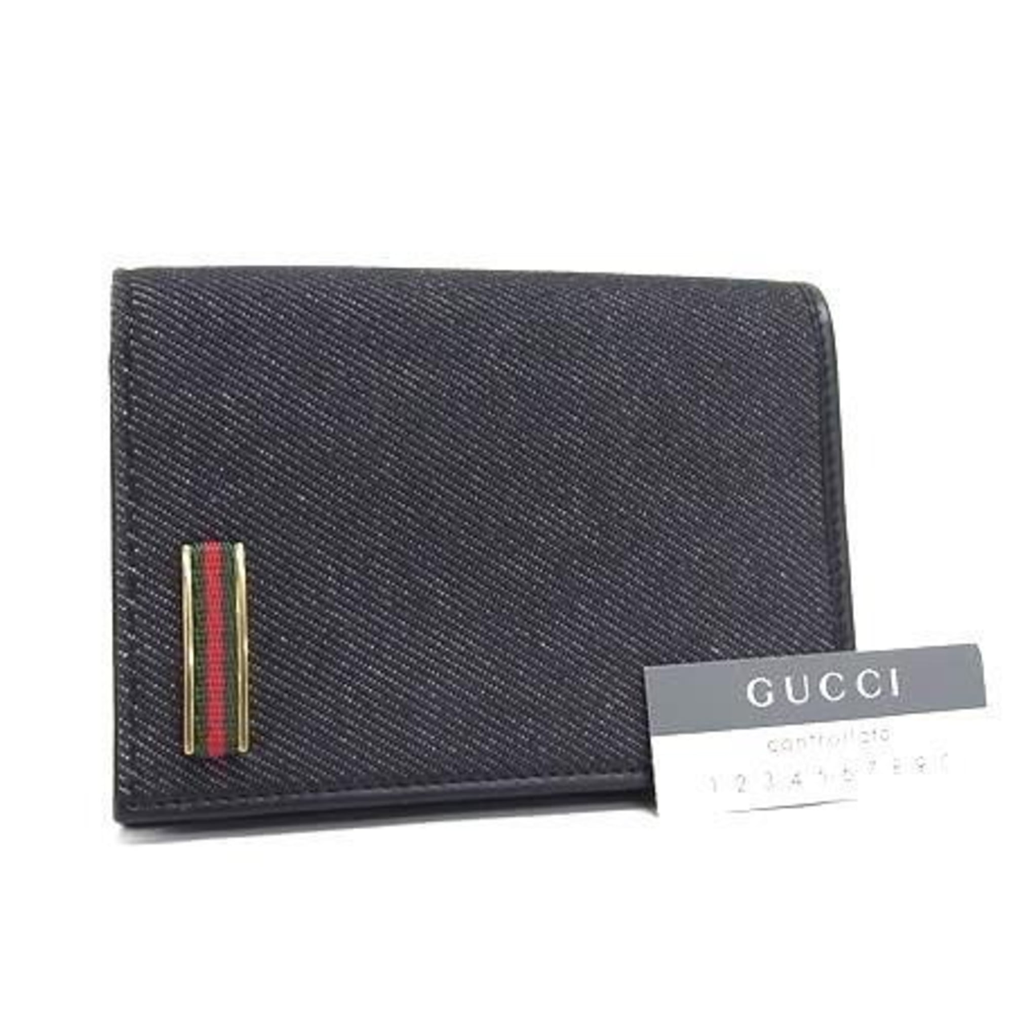 Gucci Black Canvas Leather Wallet (Bi-Fold) (Pre-Owned)