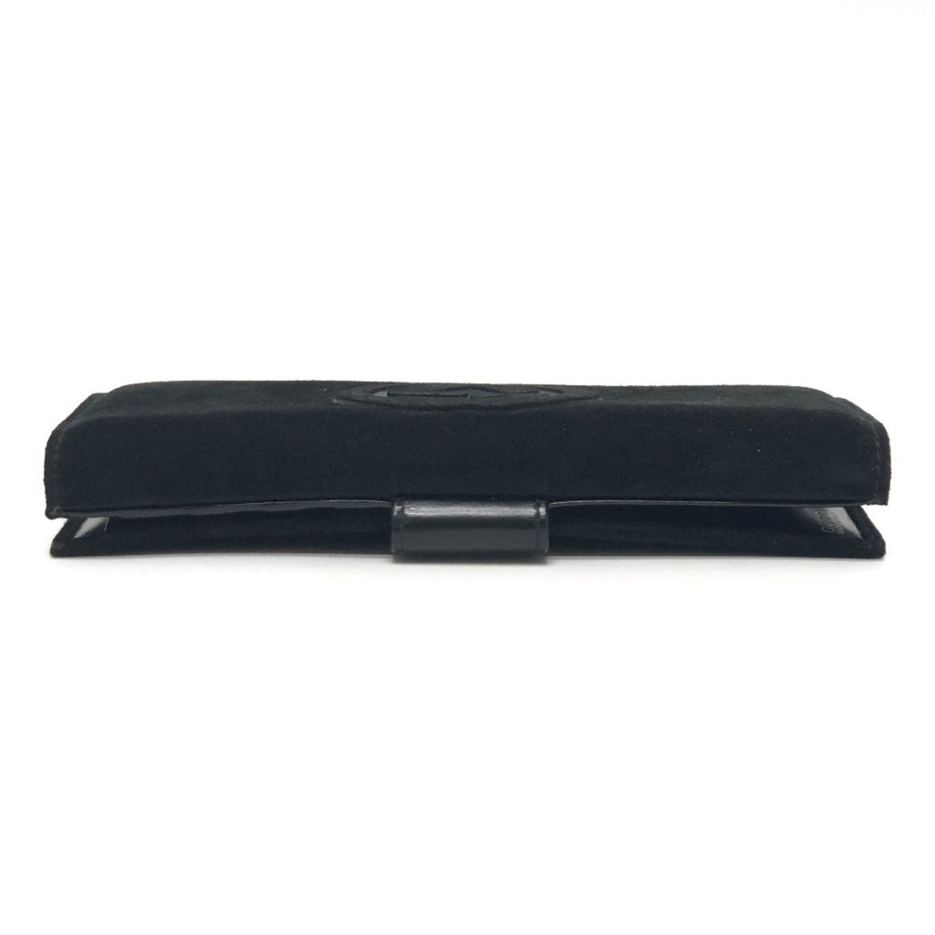 Gucci Black Suede Leather Long Wallet (Bi-Fold) (Pre-Owned)