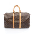 Louis Vuitton Brown Coated Canvas Leather Boston Bag