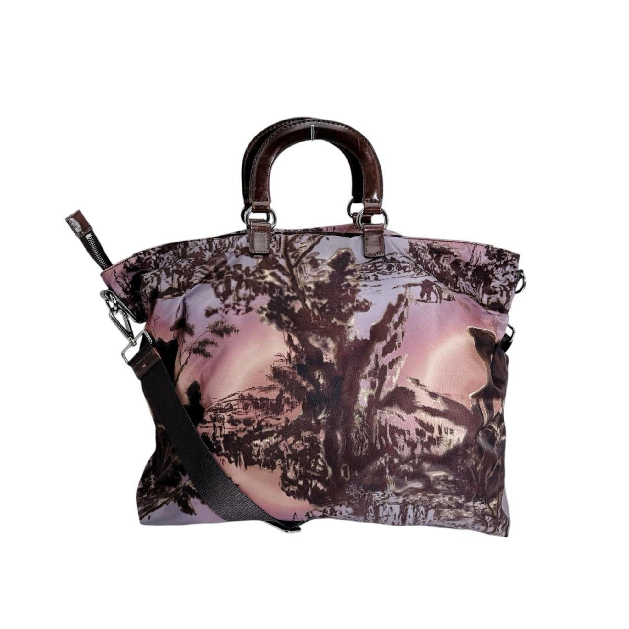 Prada Brown Nylon Handbag