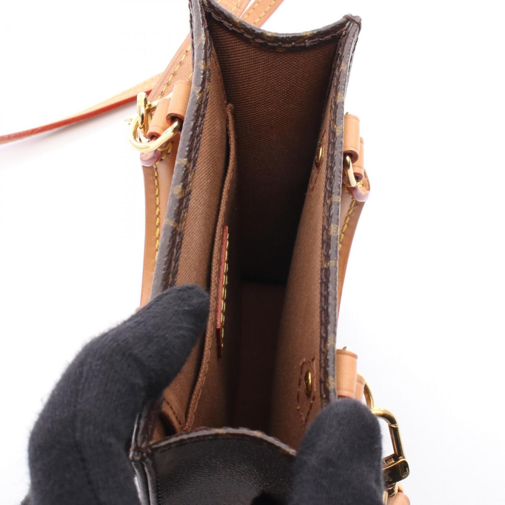 Louis Vuitton Brown Pvc Coated Canvas Leather Handbag