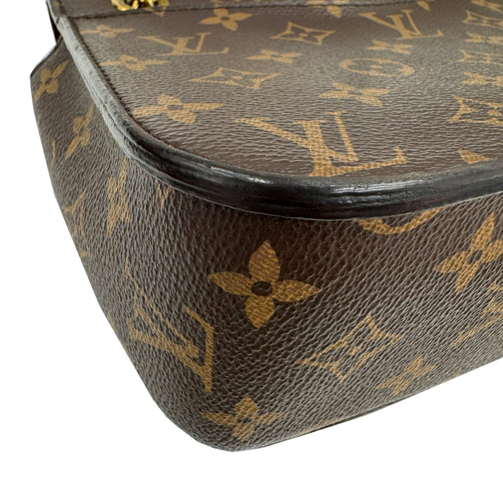 Louis Vuitton Monogram Black Brown Monogram Leather Shoulder Bag