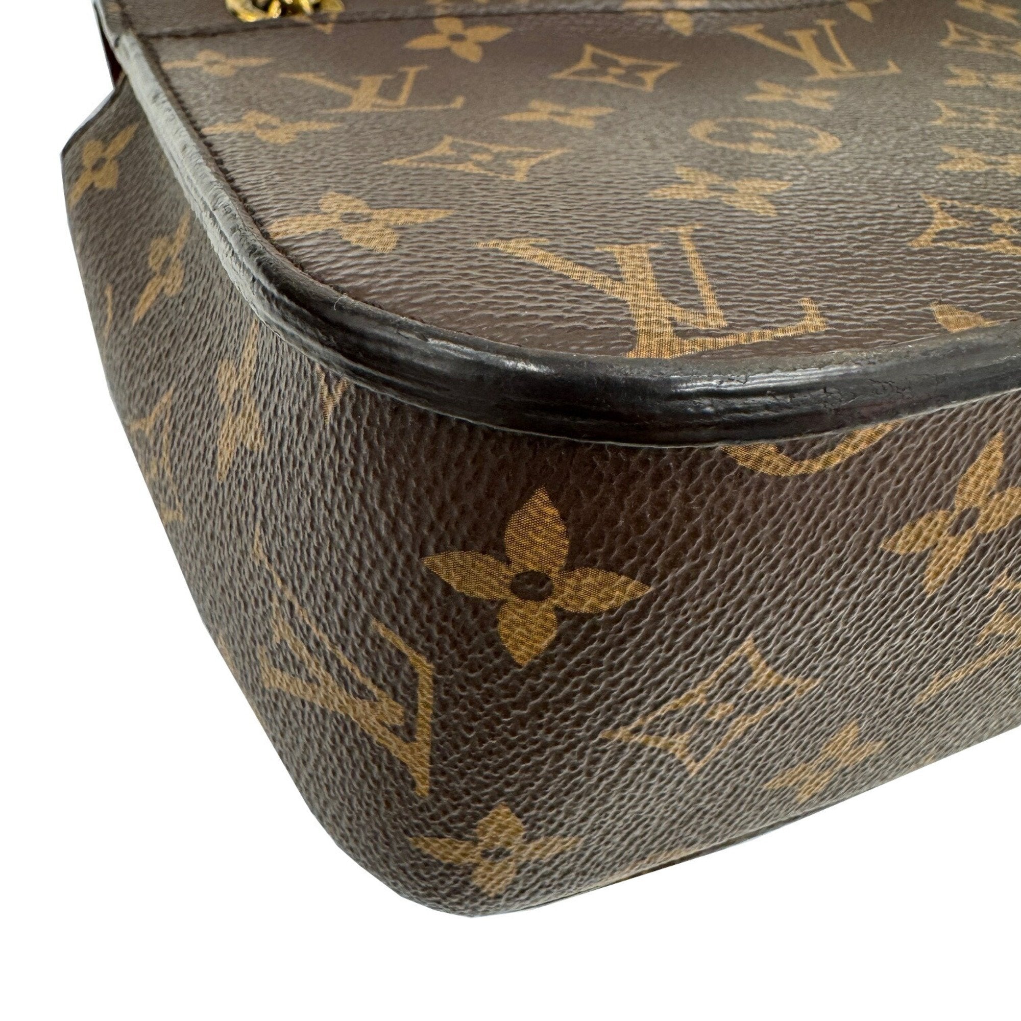 Louis Vuitton Monogram Black Brown Monogram Leather Shoulder Bag