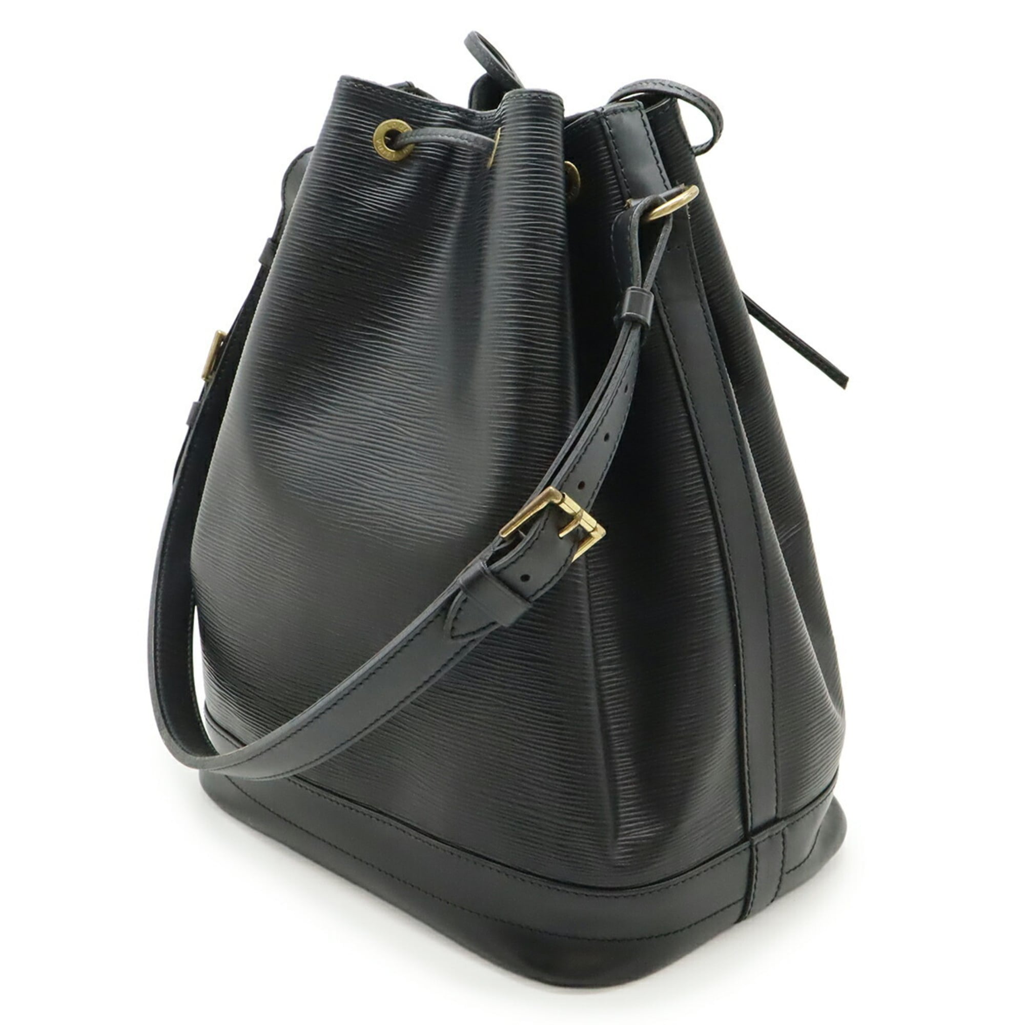 Louis Vuitton Black Noir White Epi Leather Shoulder Bag