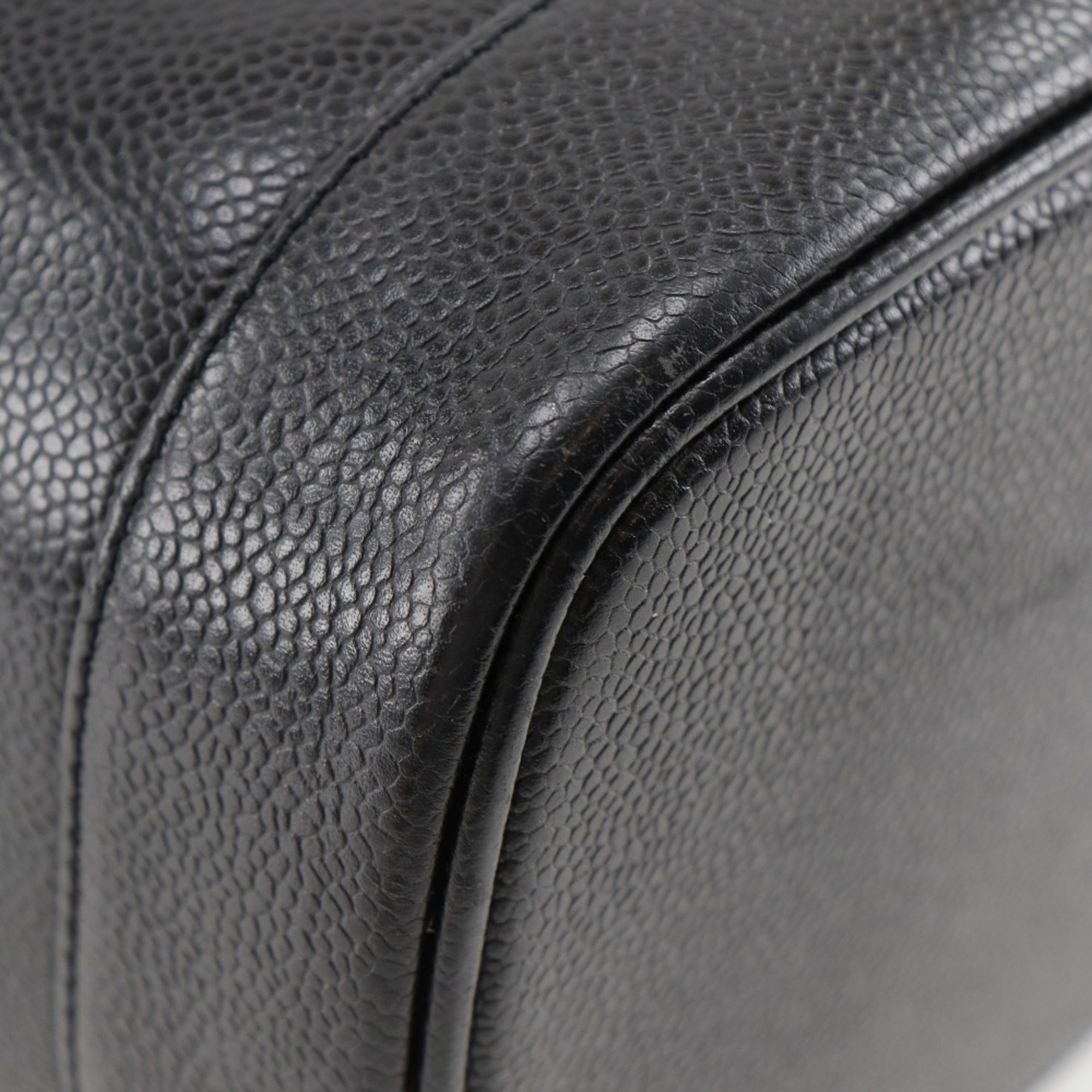 Chanel Caviar Skin Black Caviar Leather Handbag