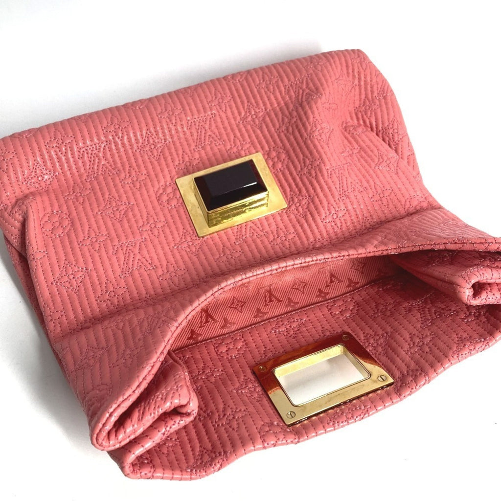 Louis Vuitton Pink Rose Leather Clutch Bag