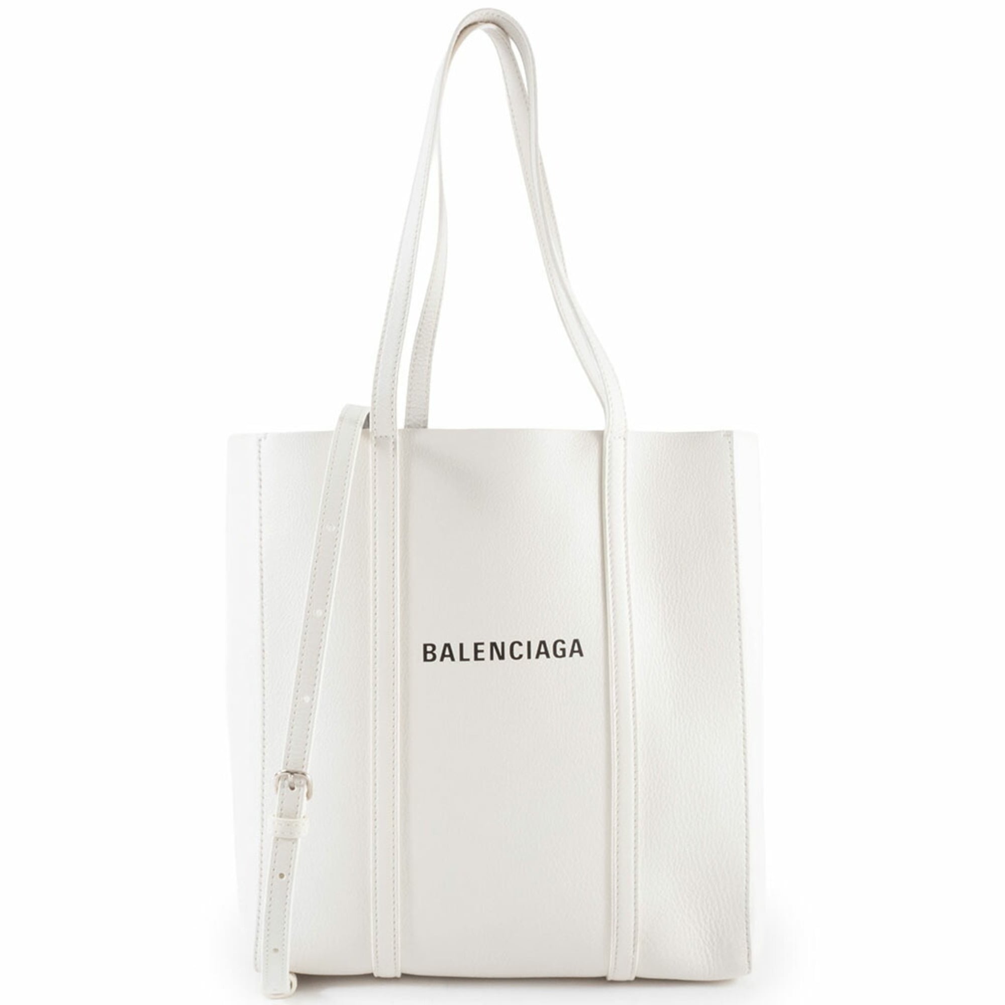 Balenciaga White Leather Shoulder Bag Tote