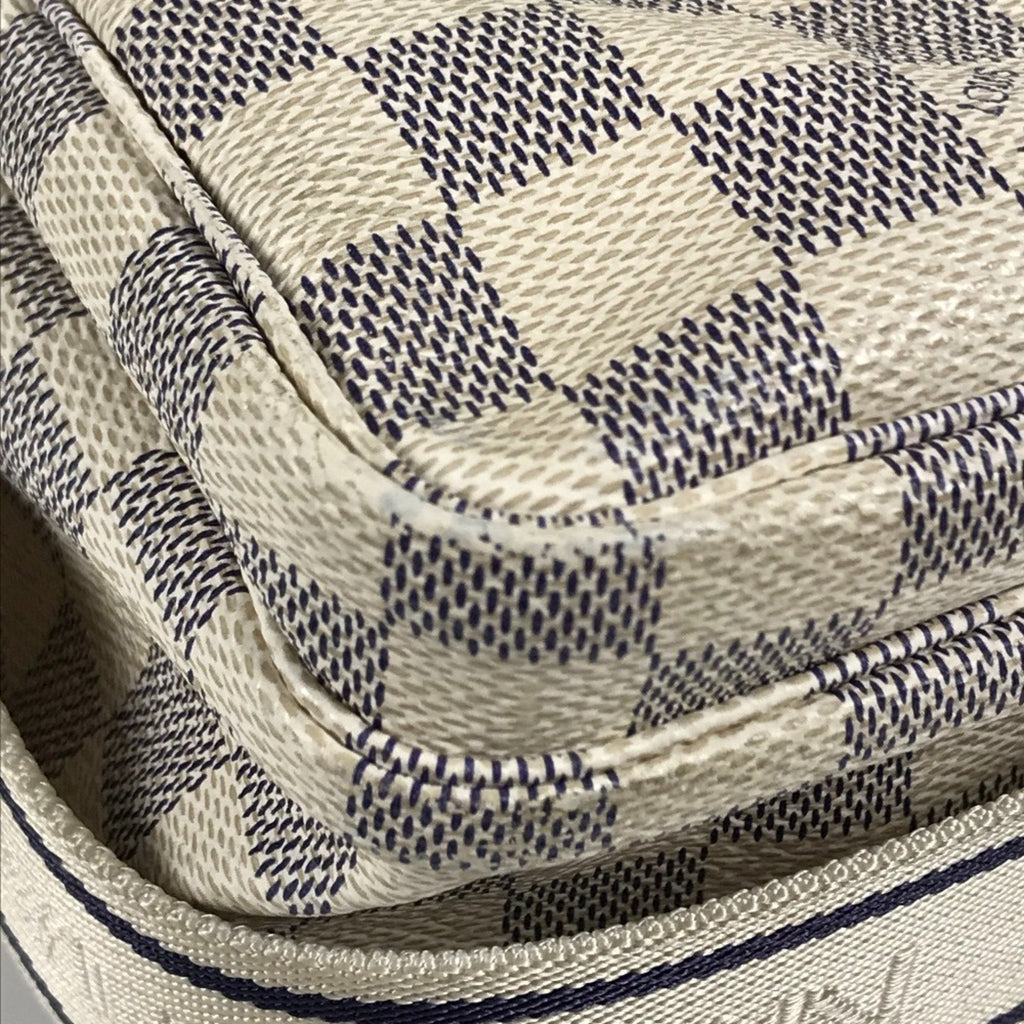 Louis Vuitton White Yellow Damier Azur Shoulder Bag