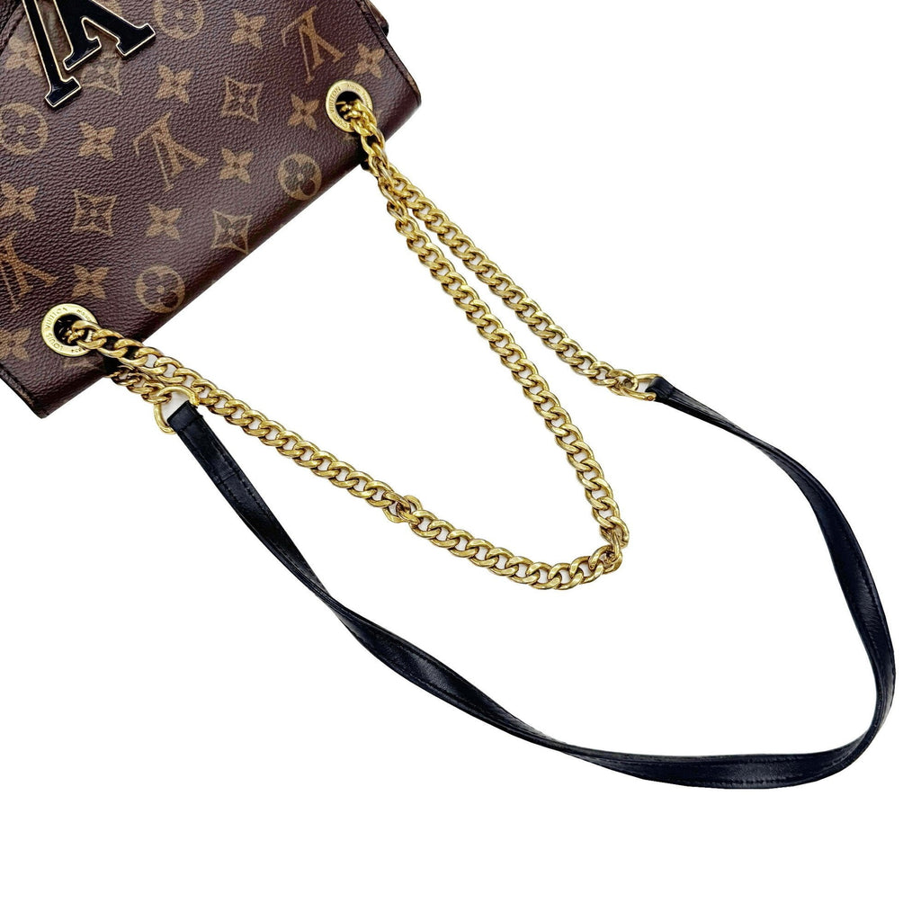 Louis Vuitton Monogram Black Brown Monogram Leather Shoulder Bag