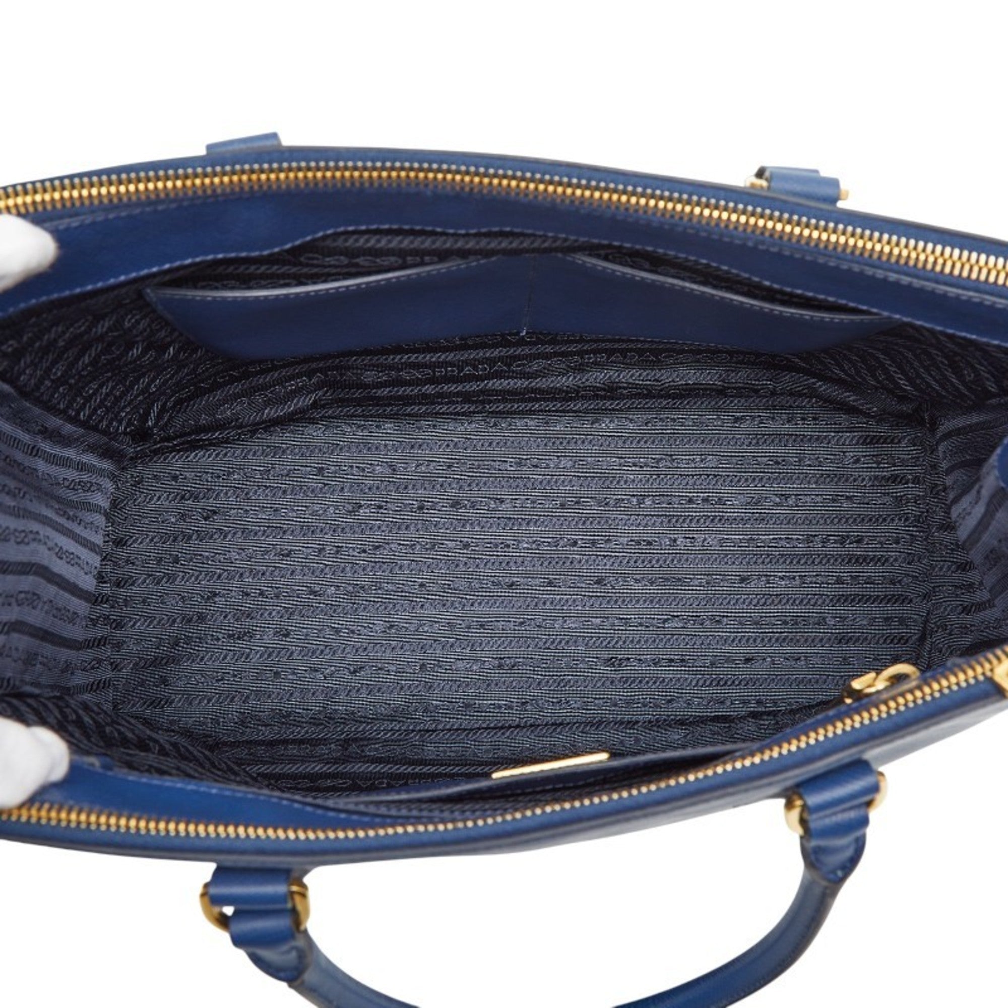 Prada Blue Leather Handbag Shoulder Bag